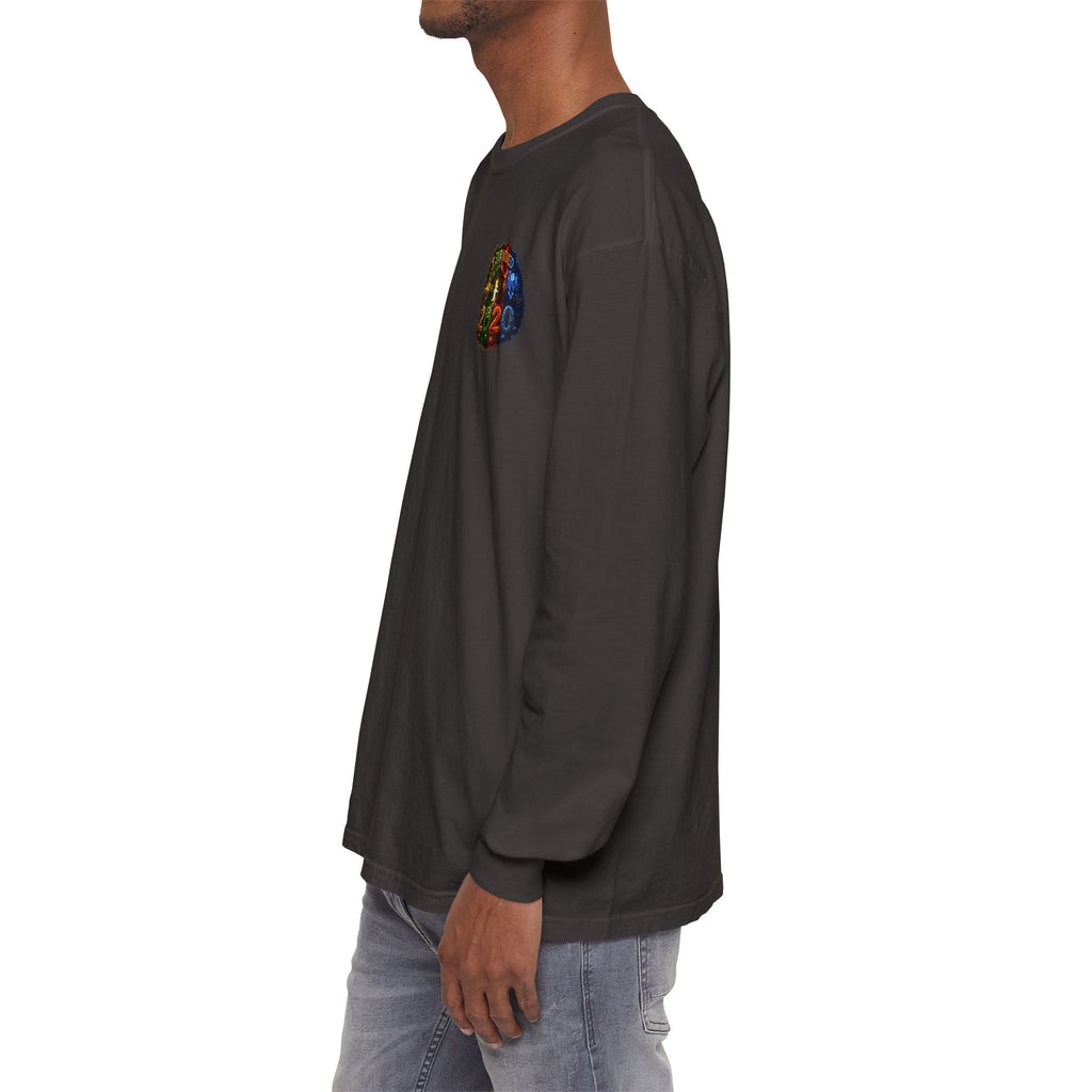 I Survived 2020 — "No Signal" Test Pattern Tee Alien Broadcast Finale Summer Premiere Garment-Dyed Long Sleeve T-Shirt