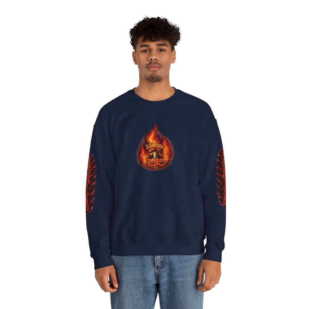 I Survived 2020 — WILDFIRES S2:E2: Director's Cut "The Bobcat Fire" Memorial Unisex Heavy Blend™ Crewneck Sweatshirt