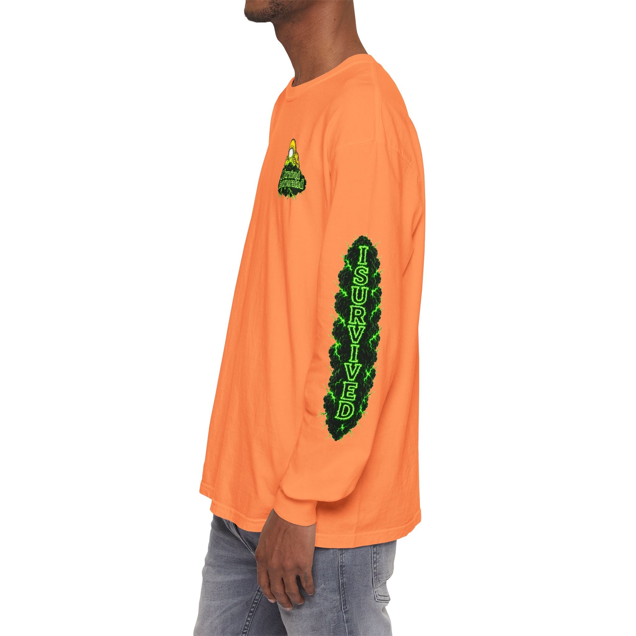 I Survived 2020 — "Please Stand By" Test Pattern Toxic Signal Tee Special Edition Summer Premiere Unisex Garment-Dyed Long Sleeve T-Shirt