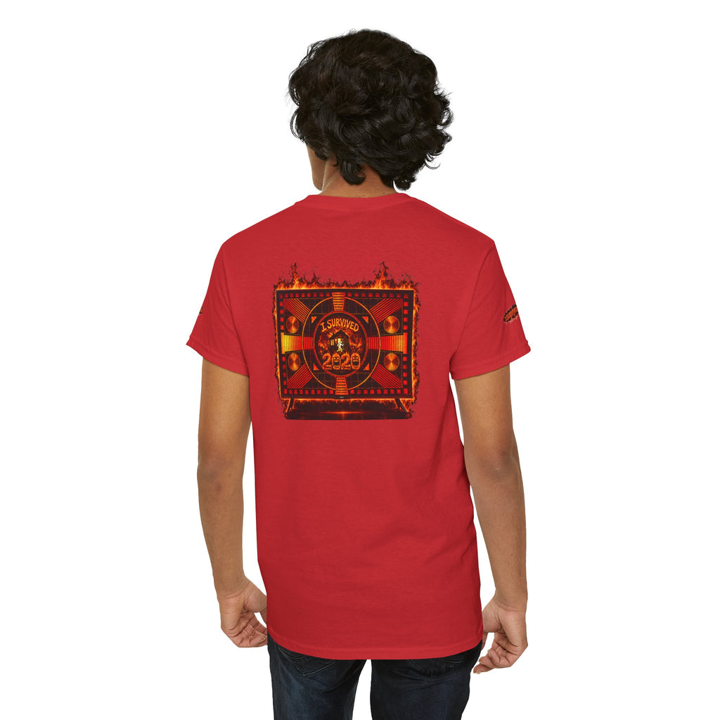 I Survived 2020 — "Please Stand By" Test Pattern Tee Wildfire Signal Special Edition Summer Premiere Unisex Heavy Cotton Tee