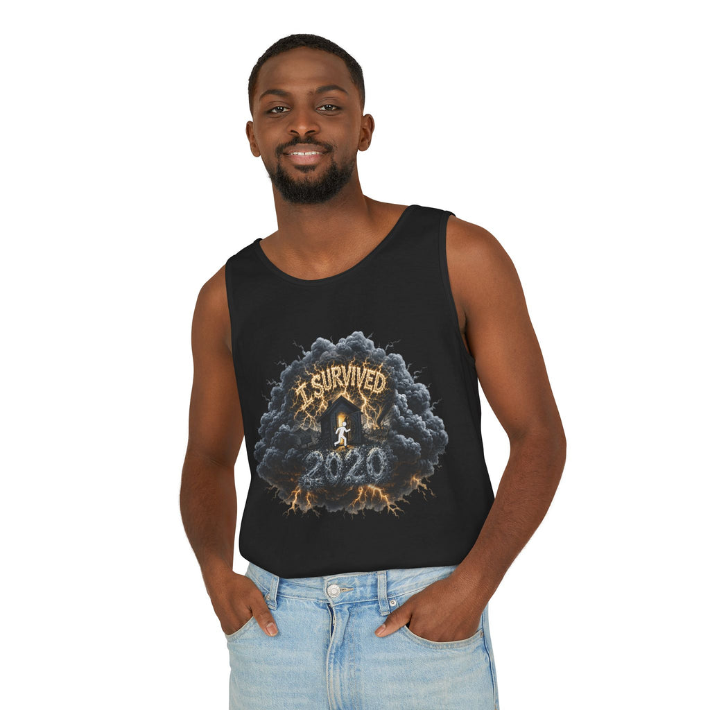 I Survived 2020 — Director's Cut Original Design Teaser Tee | Season 1 Premiere Drop Unisex Garment-Dyed Tank Top