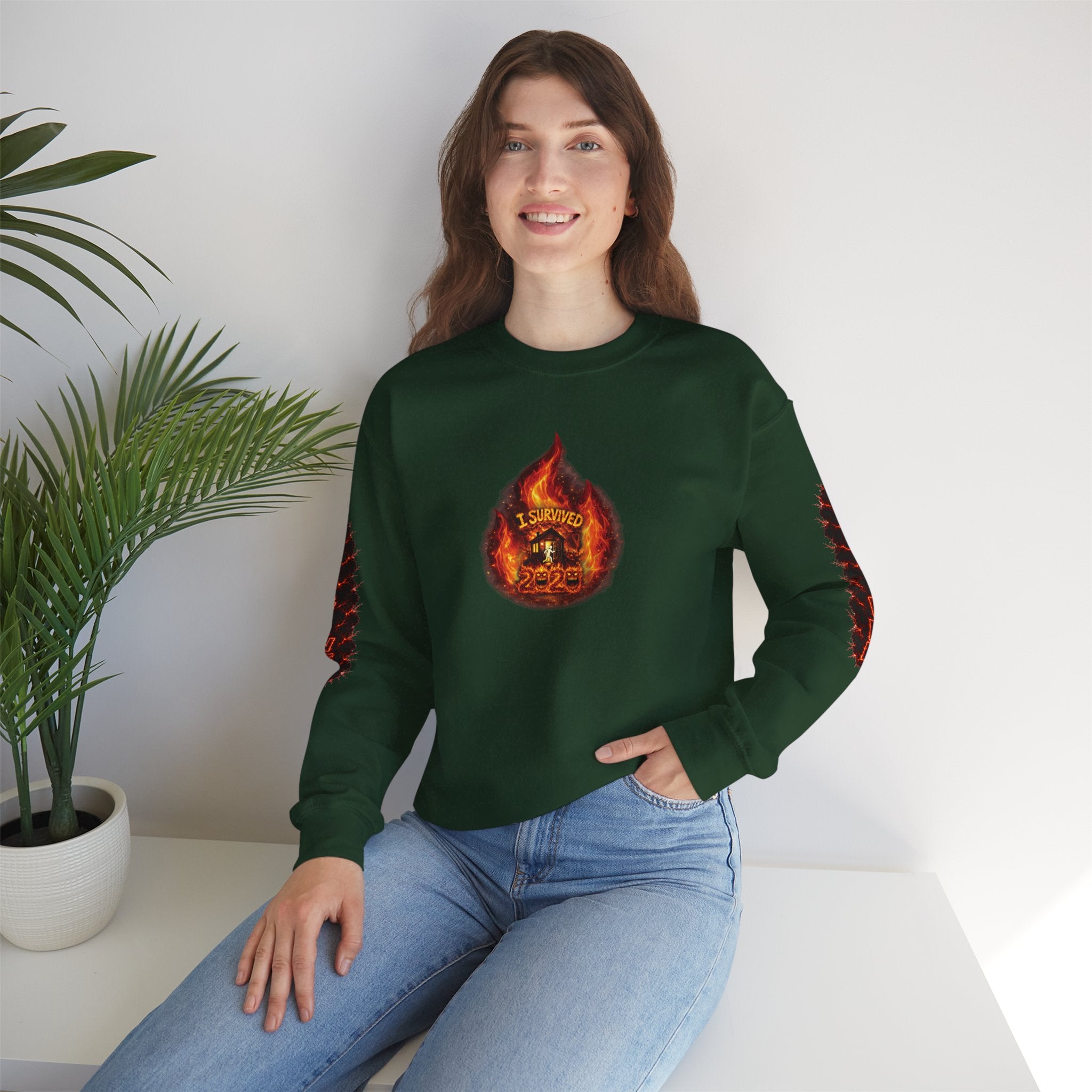 I Survived 2020 — WILDFIRES S2:E1: Director's Cut "Berry Creek" Memorial Unisex Heavy Blend™ Crewneck Sweatshirt