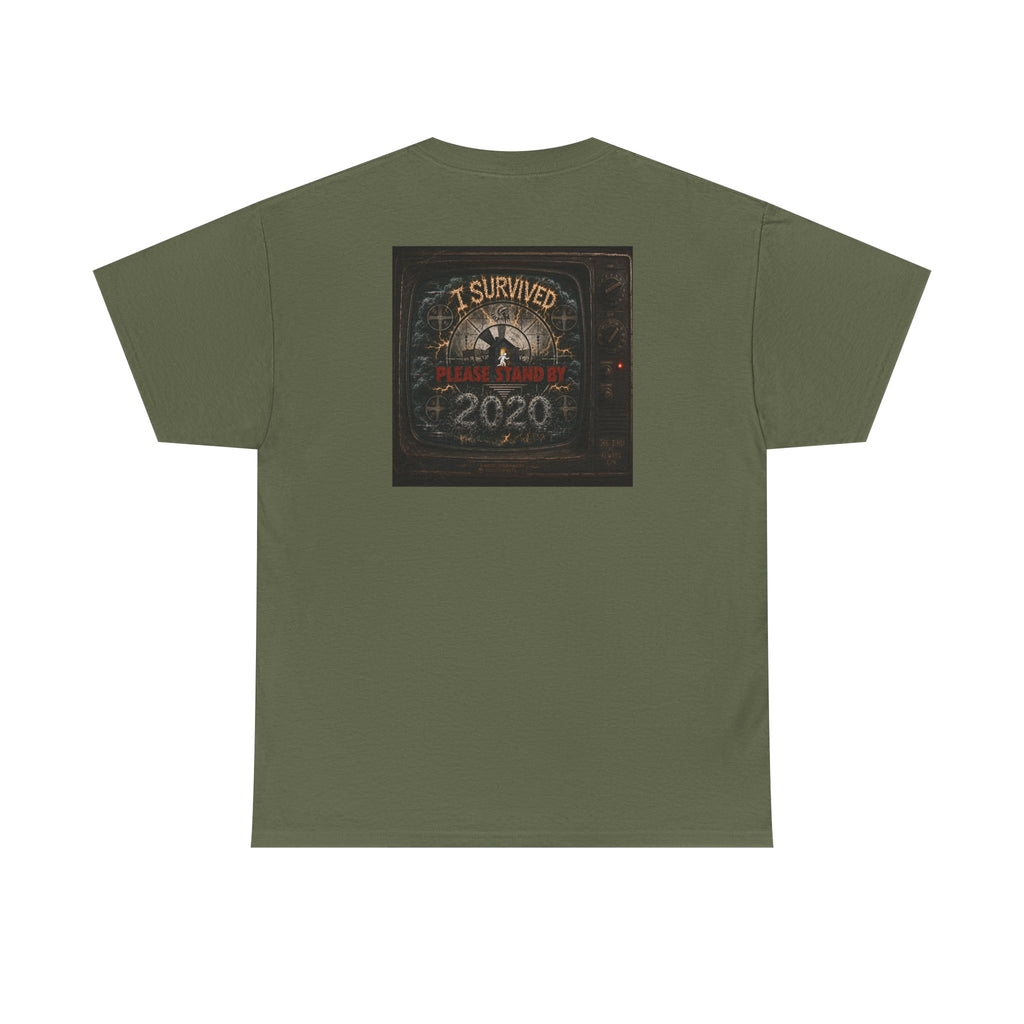 I Survived 2020 — "Please Stand By" Test Pattern Tee Summer Premier Unisex Heavy Cotton Tee