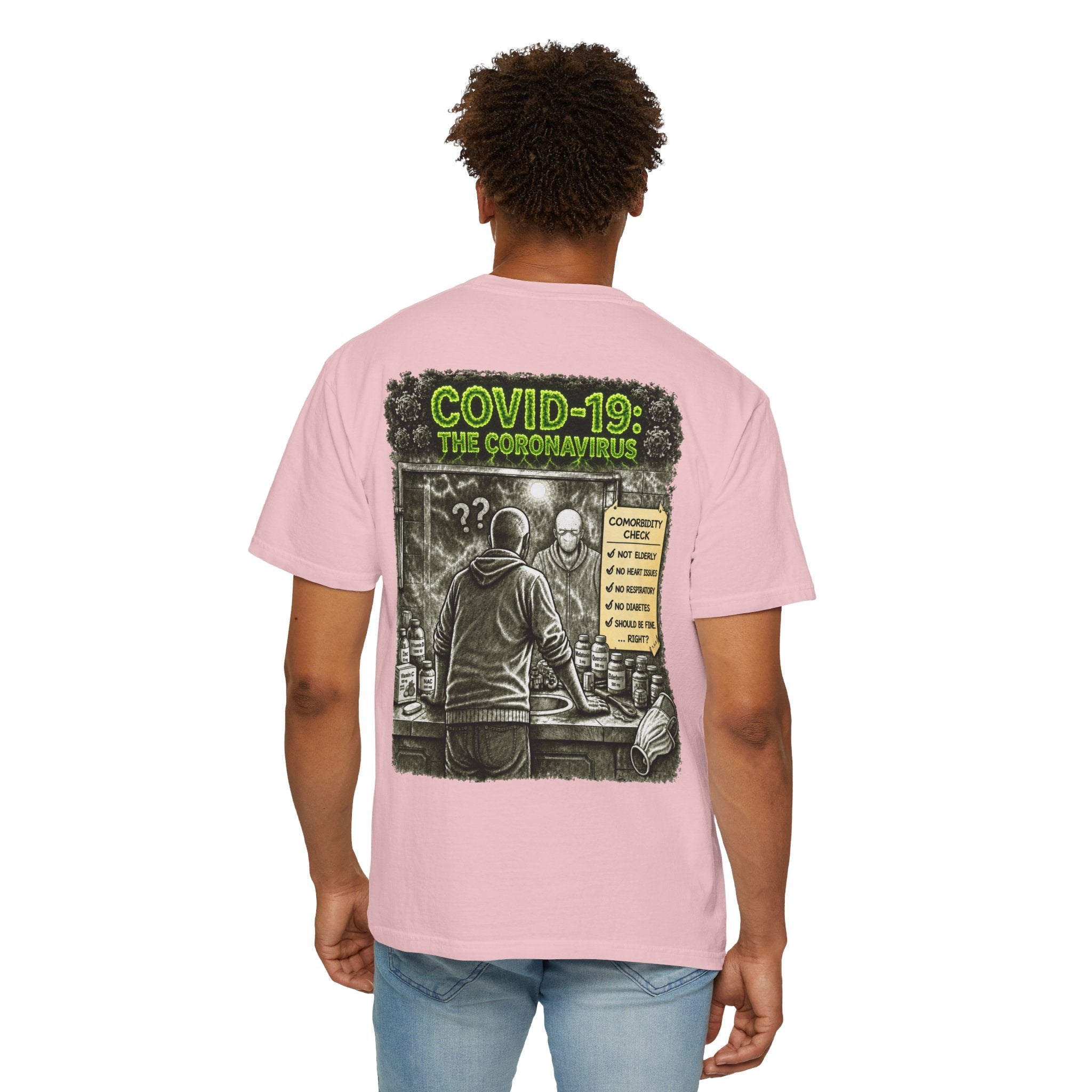 Sobreviví al 2020 — T1:E1 "COVID-19: El Coronavirus" | Camiseta unisex teñida de una pieza, Edición Pandemia