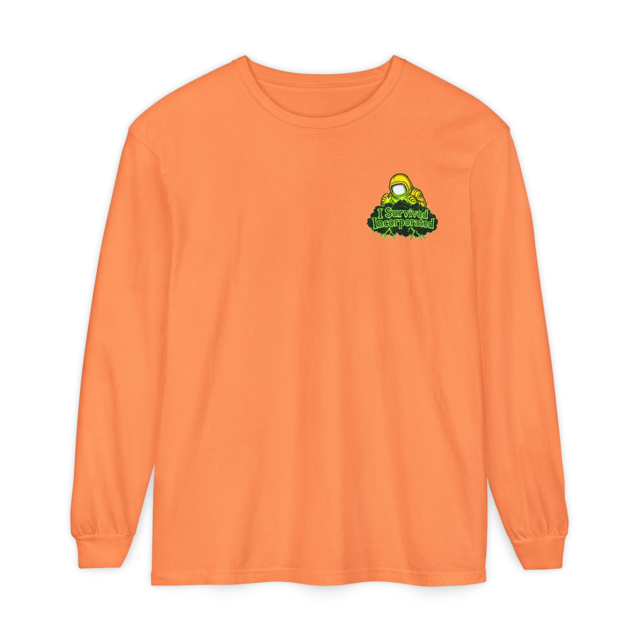 I Survived 2020 — "Please Stand By" Test Pattern Toxic Signal Tee Summer Premiere Unisex Garment-Dyed Long Sleeve T-Shirt