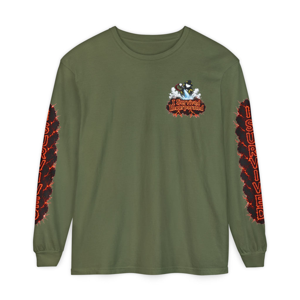I Survived 2020 — "Please Stand By" Test Pattern Tee Special Edition Wildfire Signal Edition Summer Premiere Unisex Garment-Dyed Long Sleeve T-Shirt
