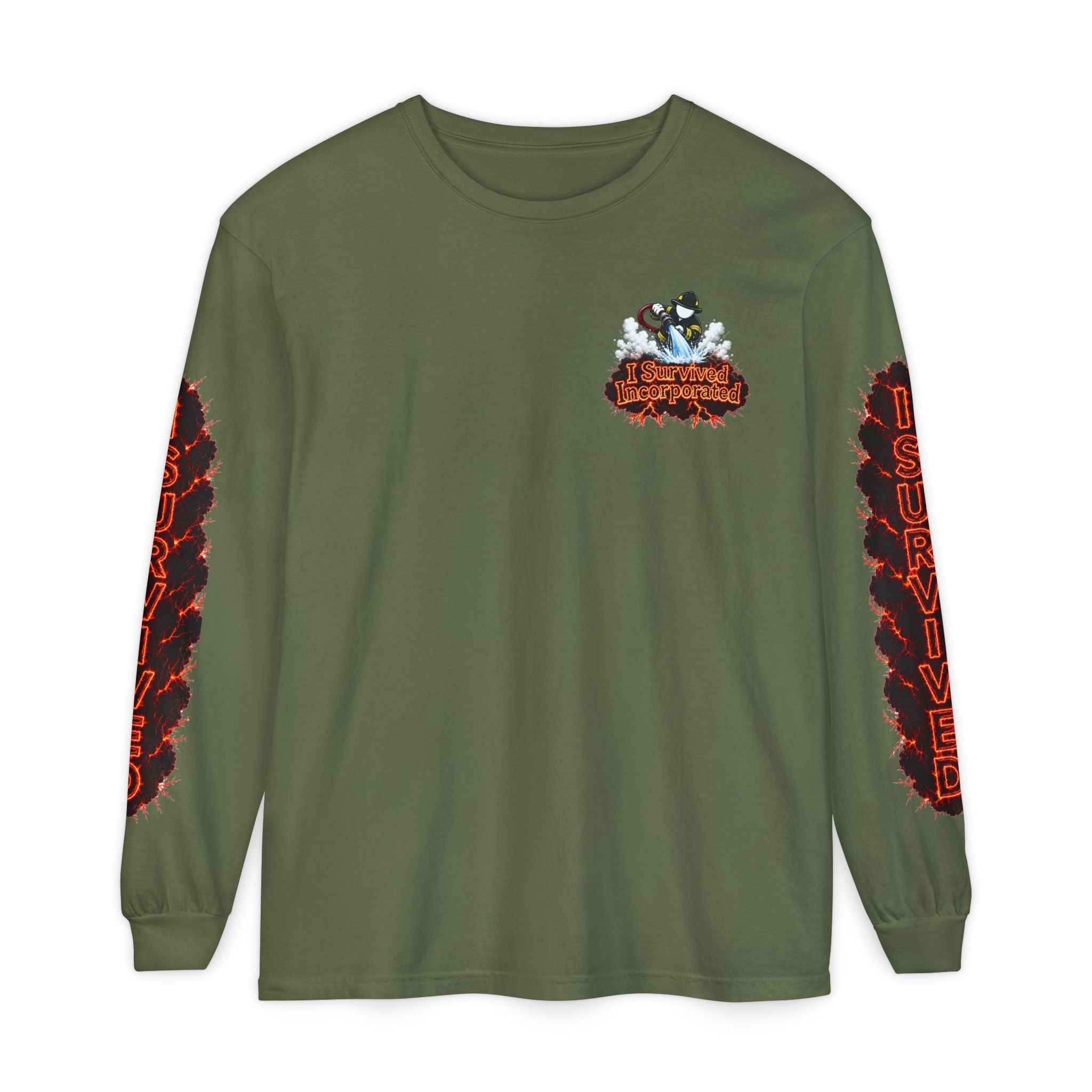 I Survived 2020 — "Please Stand By" Test Pattern Tee Special Edition Wildfire Signal Edition Summer Premiere Unisex Garment-Dyed Long Sleeve T-Shirt