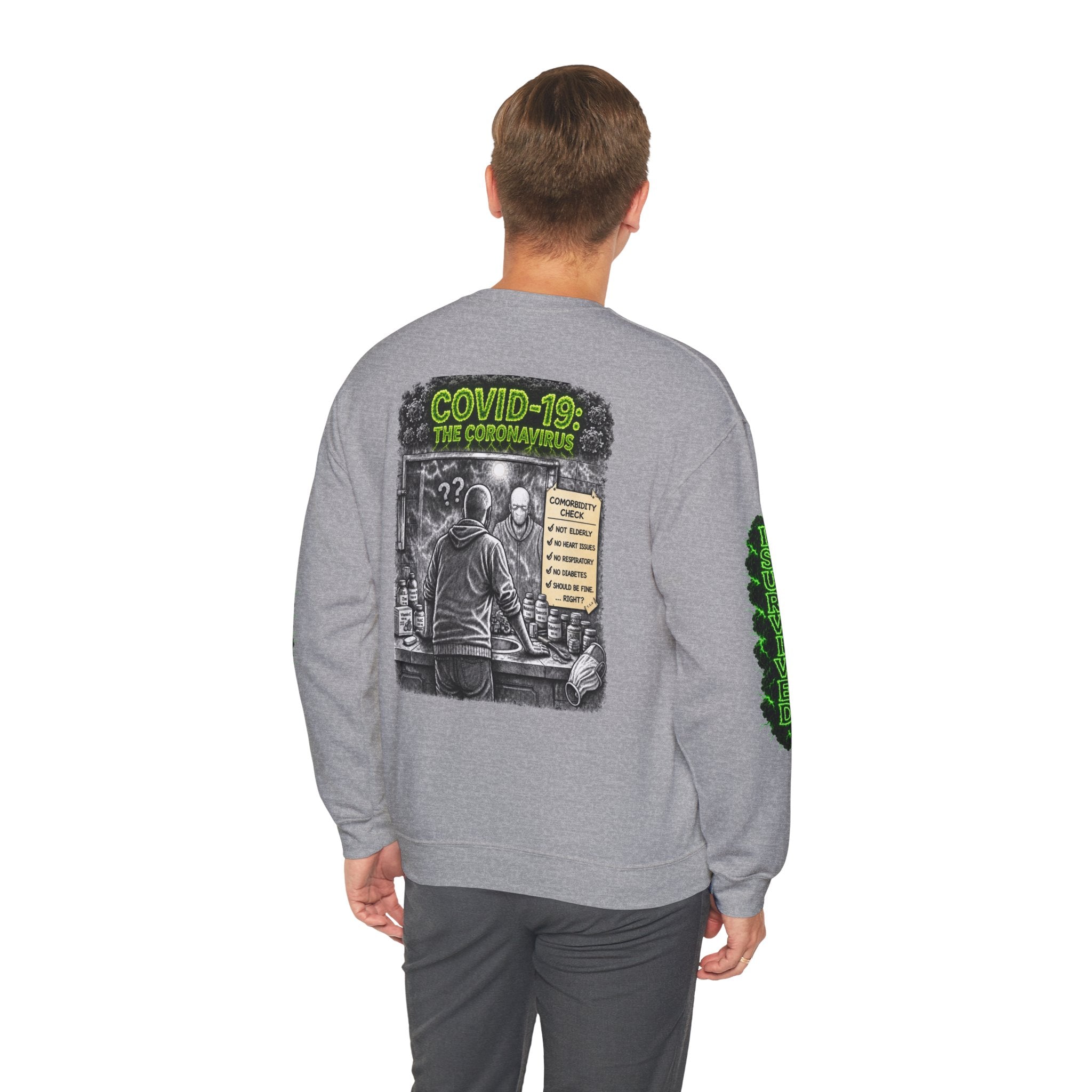 I Survived 2020 — Director's Cut S1:E1 "COVID-19: The Coronavirus" | Pandemic Edition Unisex Heavy Blend™ Crewneck Sweatshirt