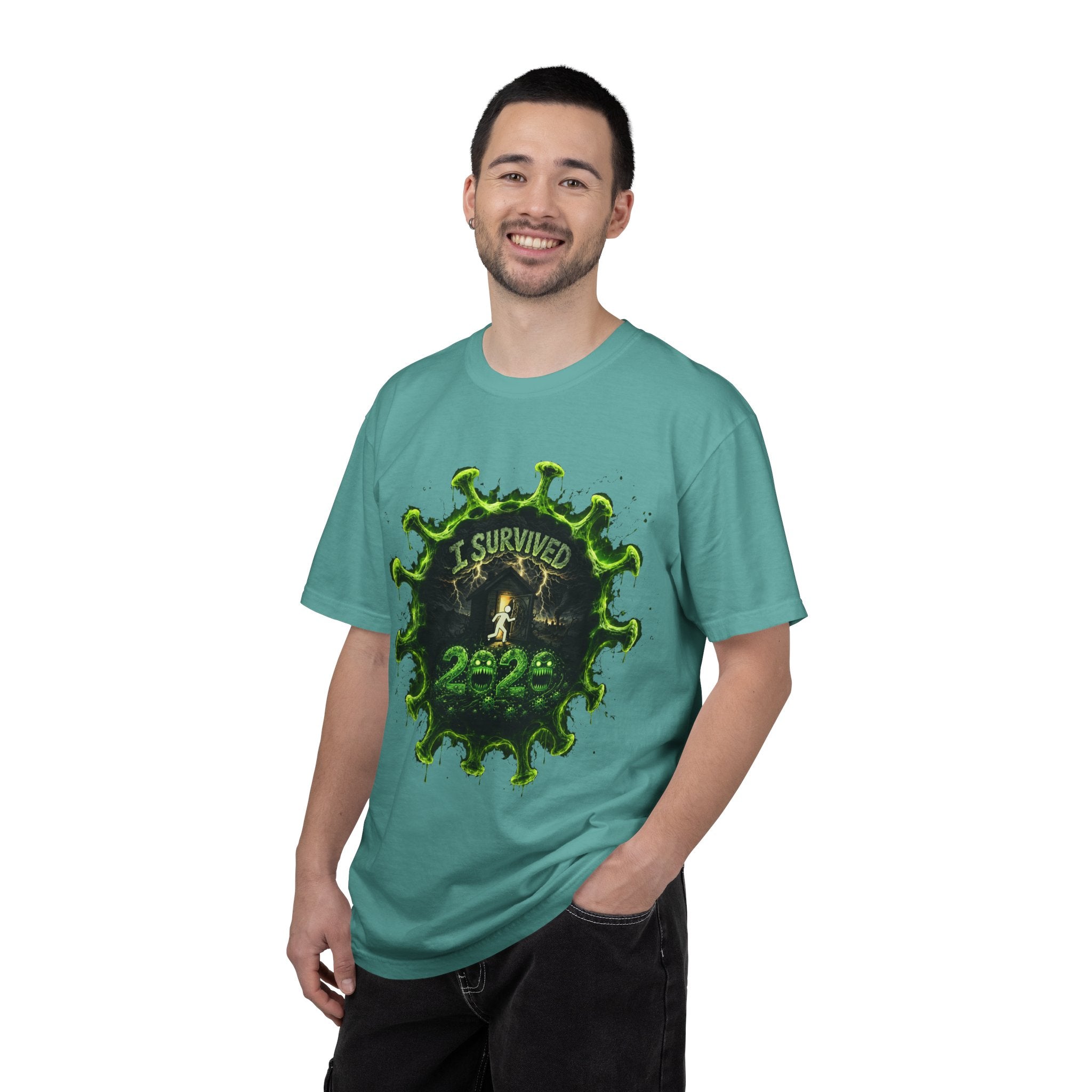 I Survived 2020 — Director's Cut S1:E1 "COVID-19: The Coronavirus" | Pandemic Edition Unisex Garment-Dyed T-shirt