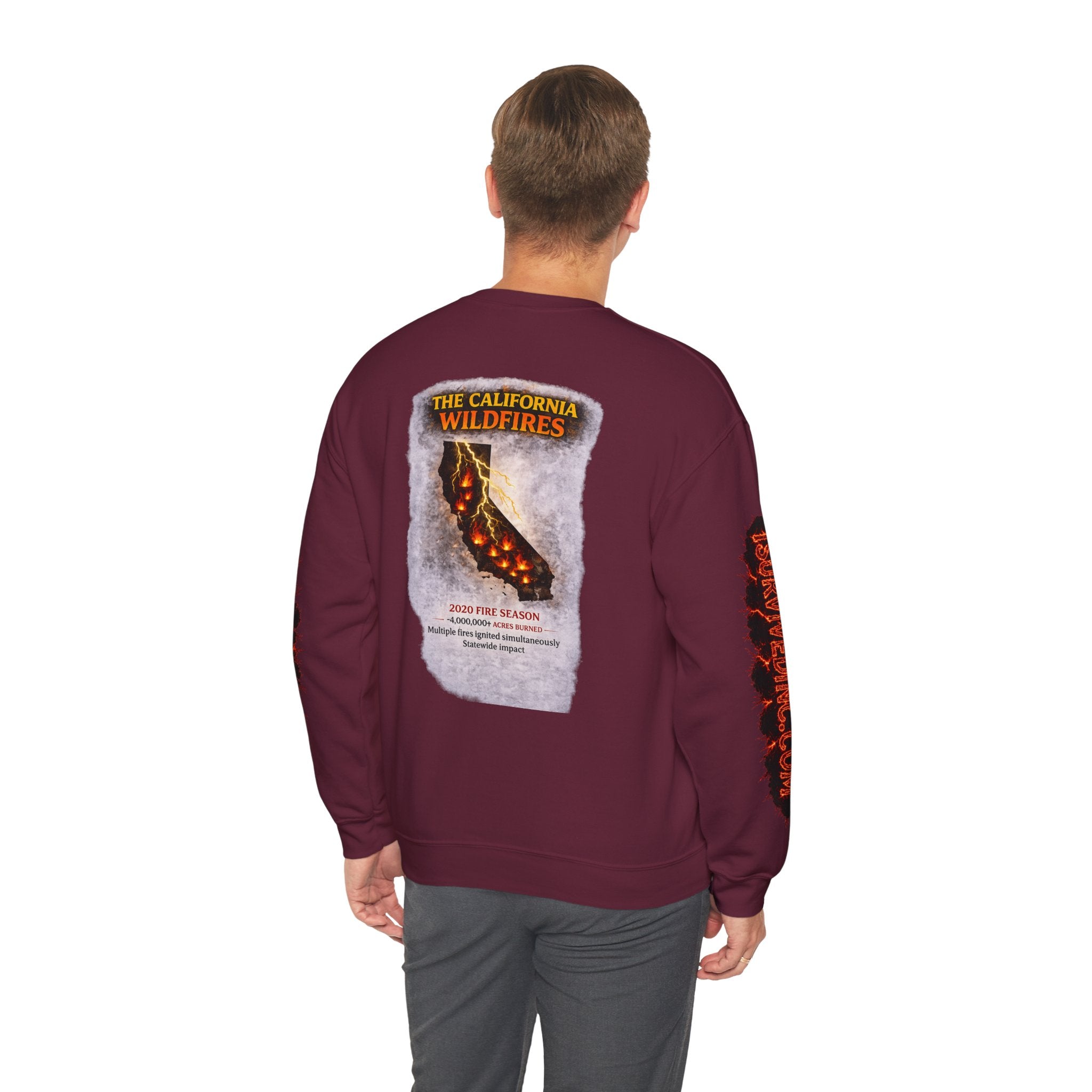 I Survived 2020 — S2:E3 "The California Wildfires" | Wildfire Edition Memorial Unisex Heavy Blend™ Crewneck Sweatshirt