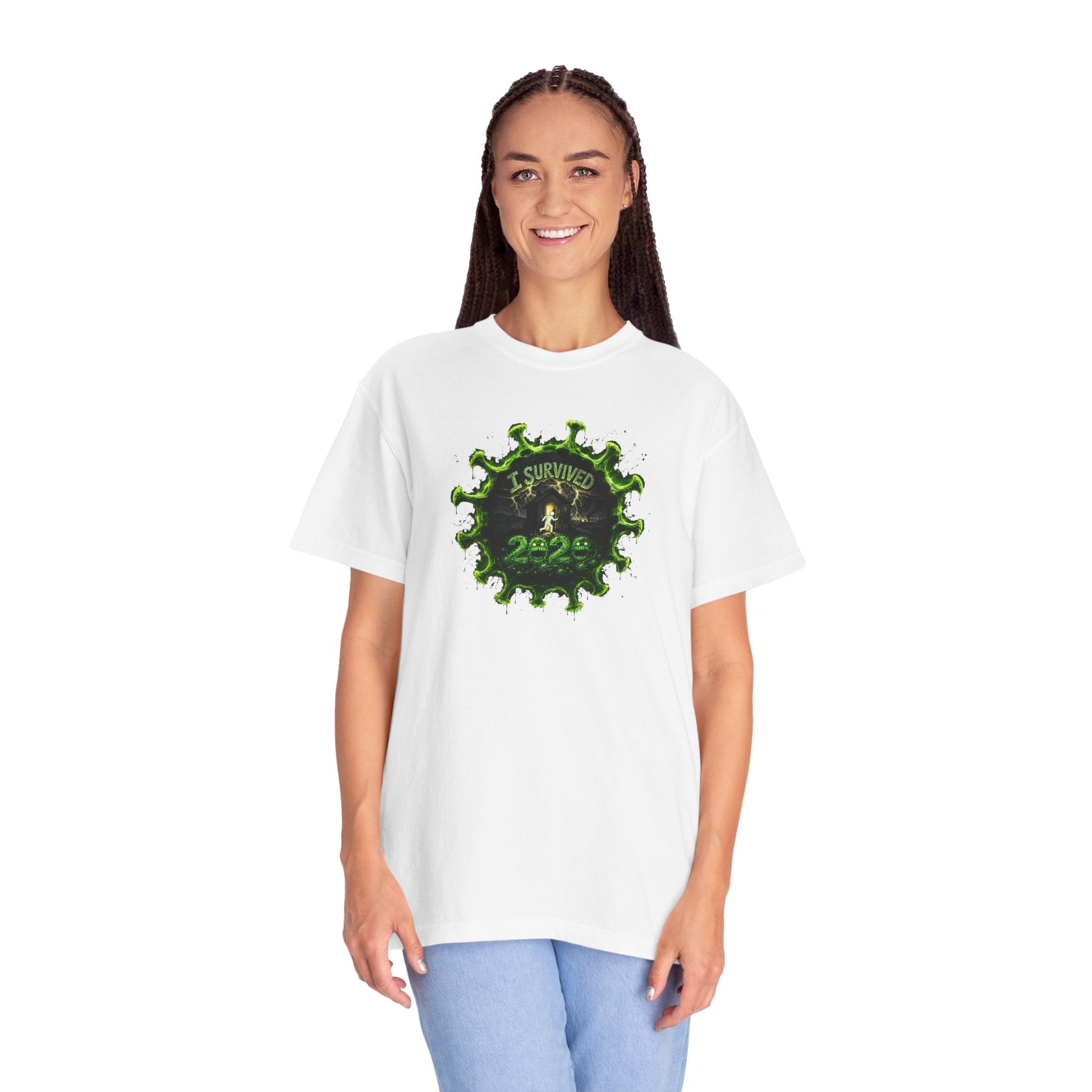 I Survived 2020 — PANDEMIC S1:E3: Director's Cut "The Jab!" Unisex Garment-Dyed T-shirt
