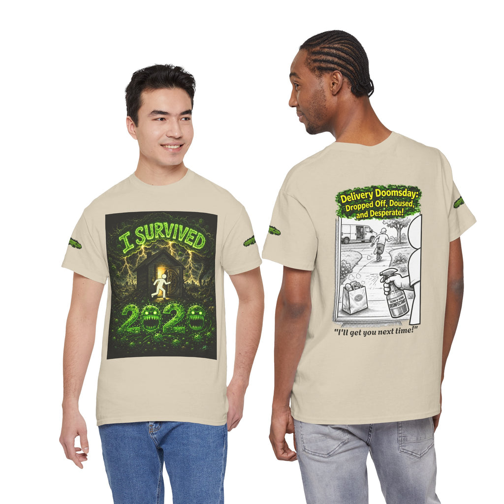 Sobreviví al 2020 — T1:E5 "El día del juicio final de las entregas" | Camiseta unisex de algodón pesado (Edición Pandemia) (EDICIÓN ESPECIAL)
