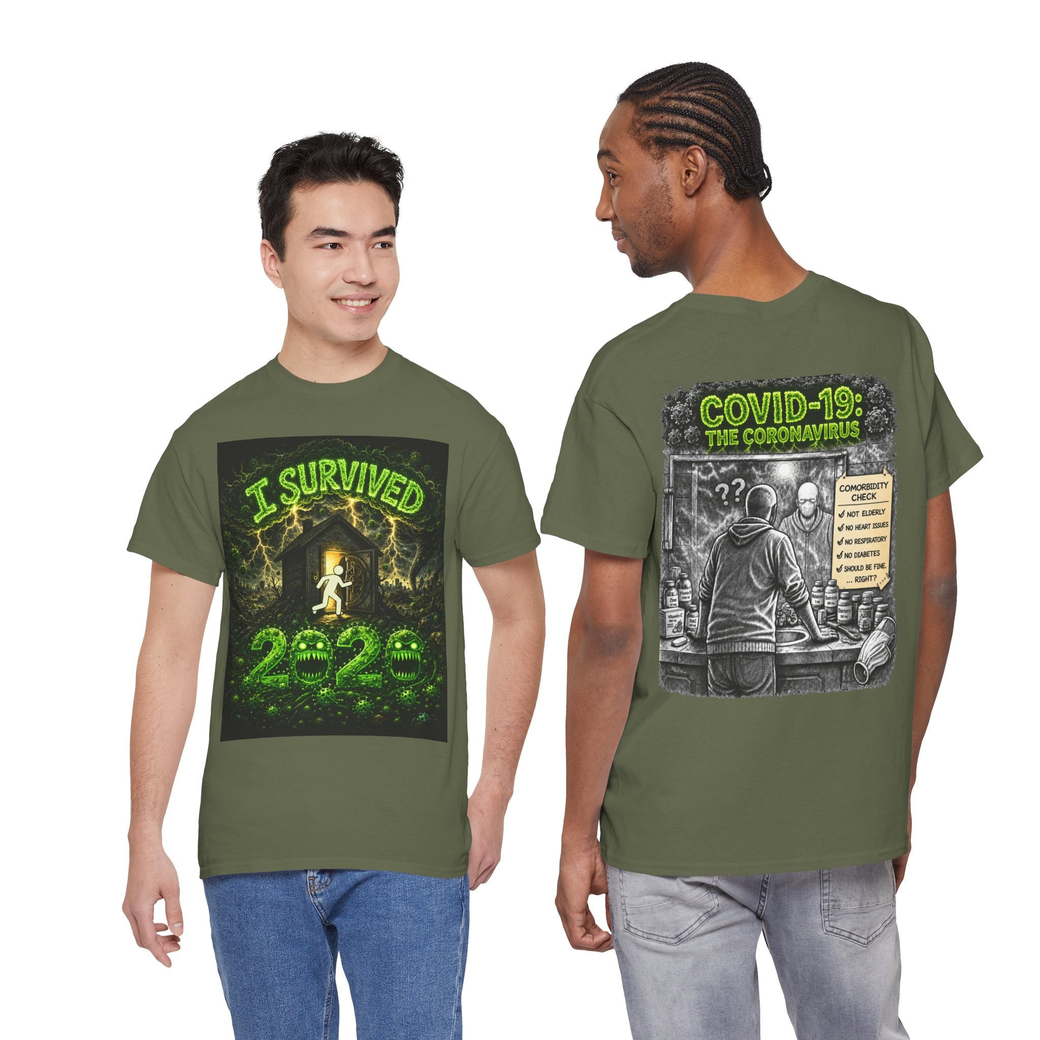 I Survived 2020 — S1:E1 "COVID-19: The Coronavirus" | Pandemic Edition Unisex Heavy Cotton Tee