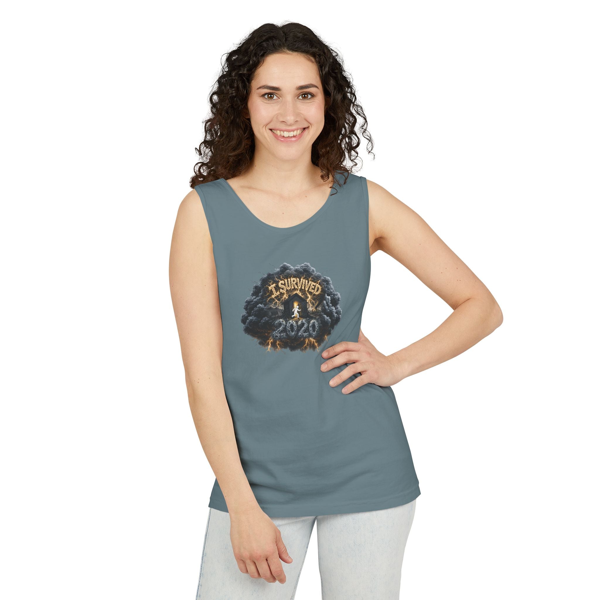 I Survived 2020 — Original PILOT Design: Director's Cut Unisex Garment-Dyed Tank Top