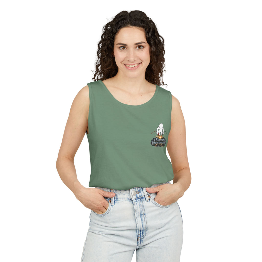I Survived 2020 — "Please Stand By" Test Pattern Tee Summer Premier  Unisex Garment-Dyed Tank Top