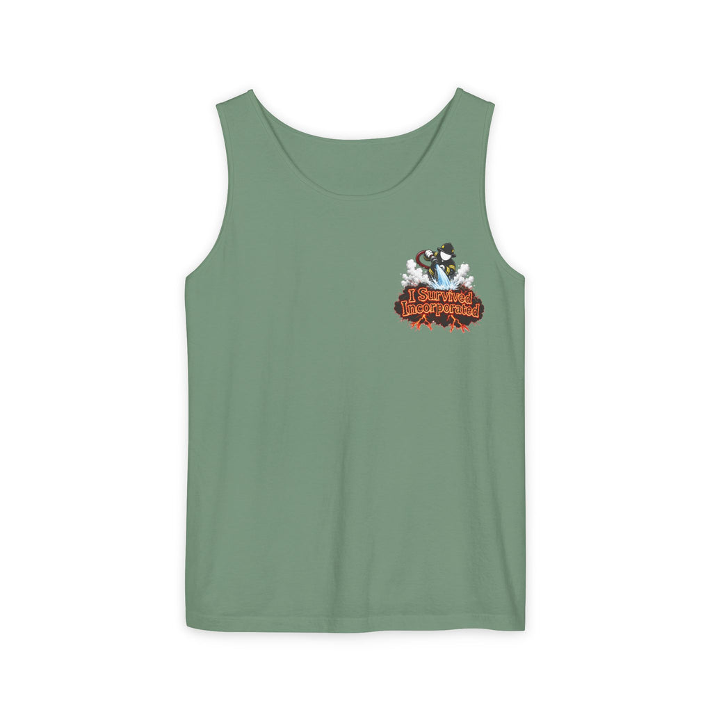 I Survived 2020 — "Please Stand By" Test Pattern Tee Wildfire Signal Edition Summer Premiere Unisex Garment-Dyed Tank Top