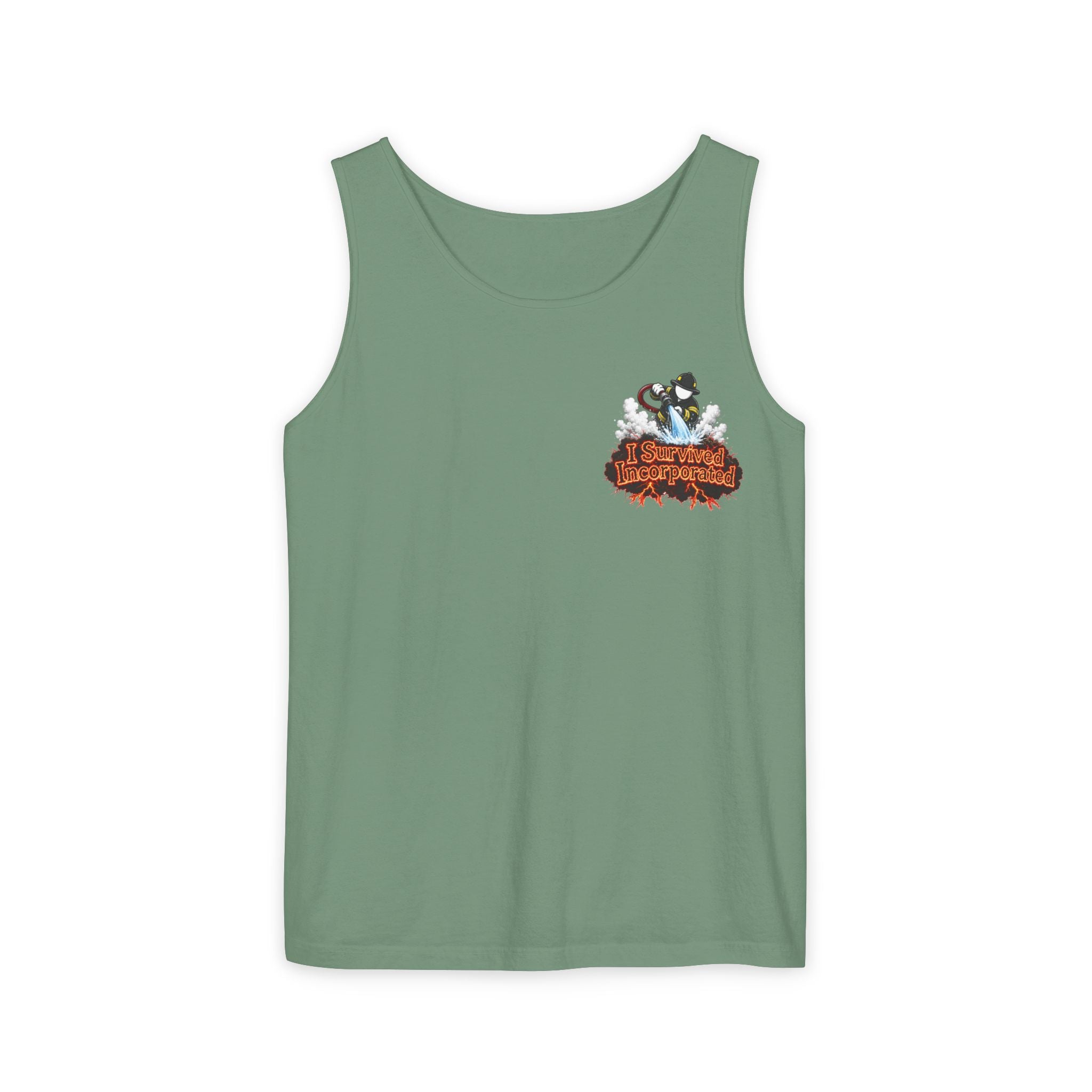 I Survived 2020 — "Please Stand By" Test Pattern Tee Wildfire Signal Edition Summer Premiere Unisex Garment-Dyed Tank Top