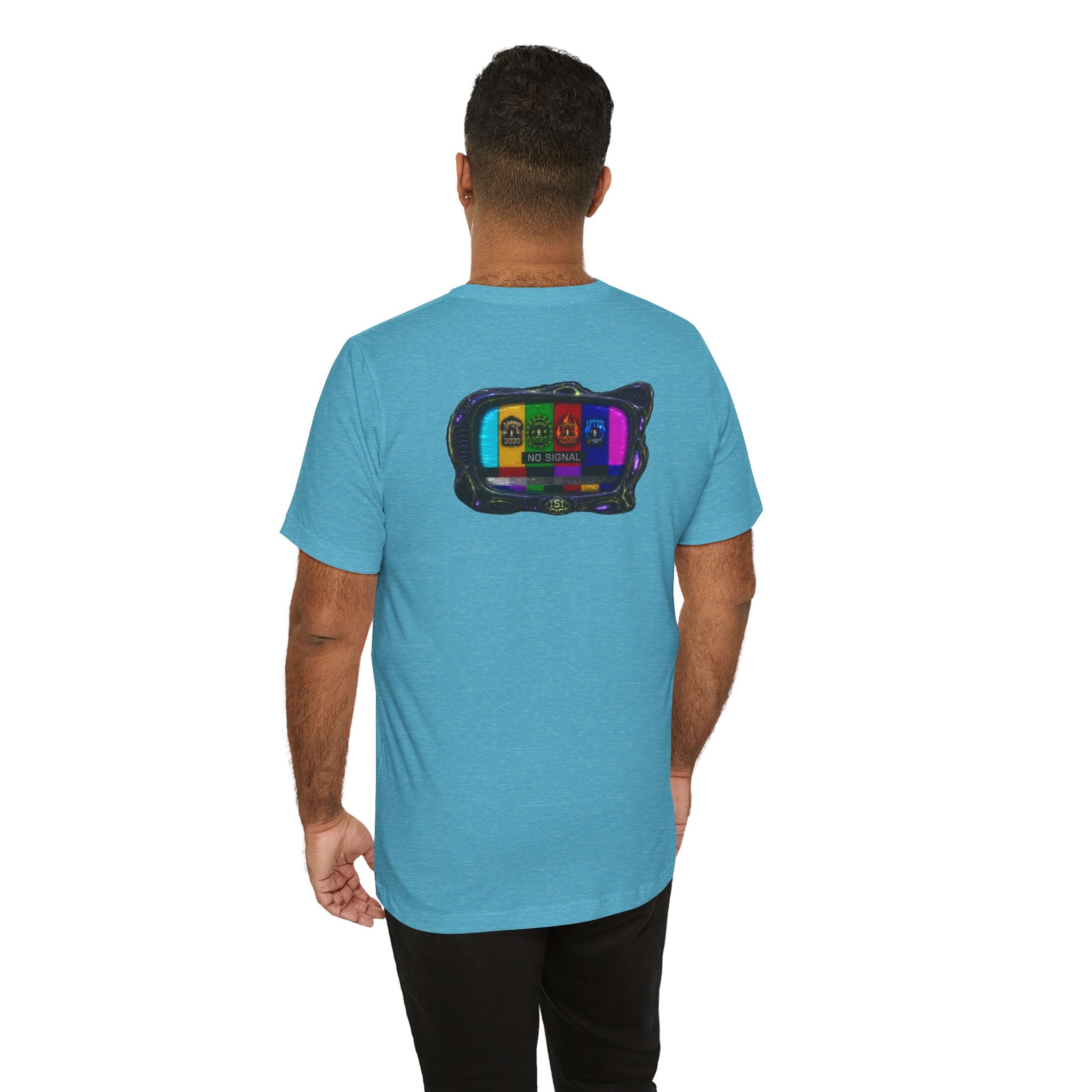 I Survived 2020 — "No Signal" Test Pattern Tee Alien Broadcast Finale Summer Premiere Unisex Jersey Short Sleeve Tee