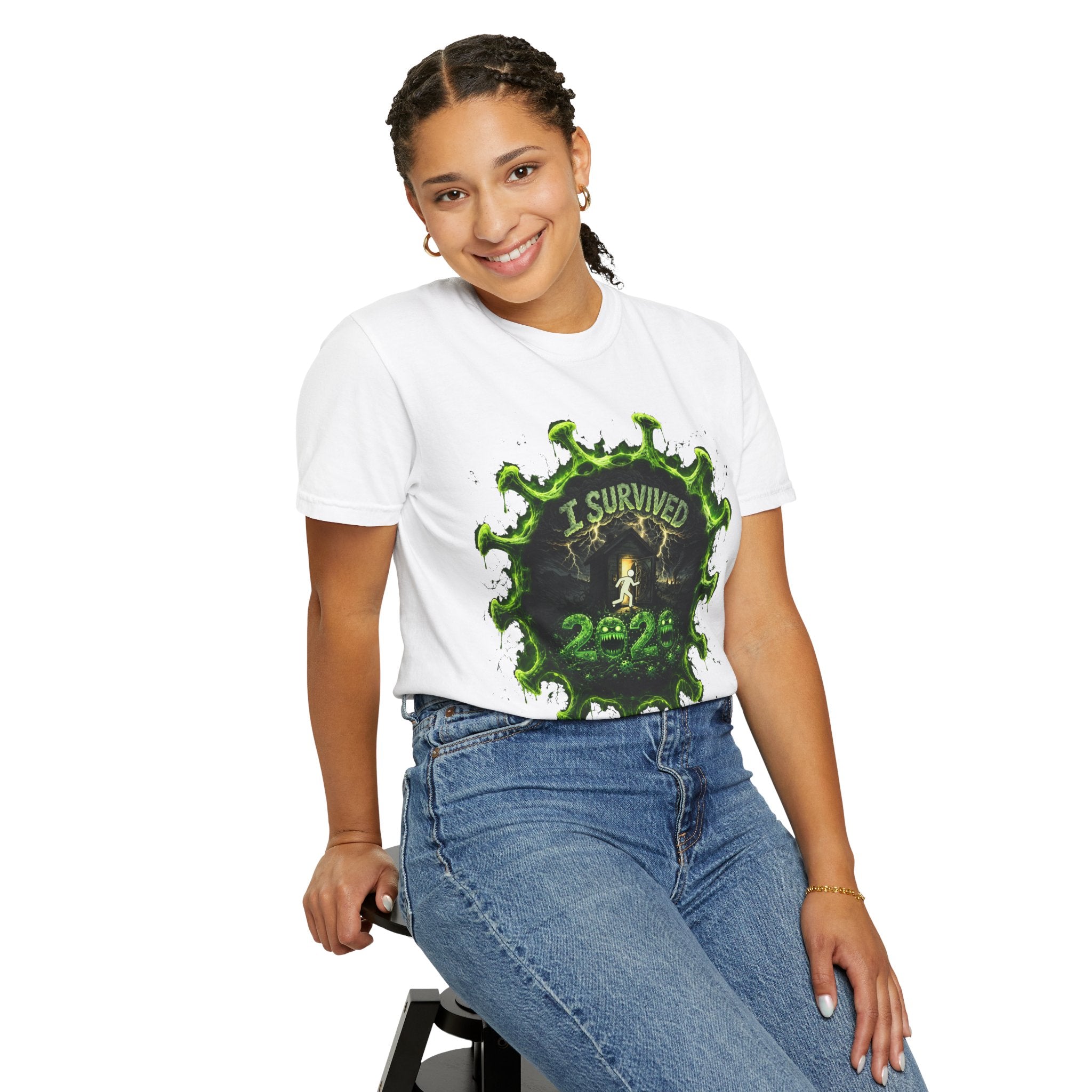 I Survived 2020 — Director's Cut S1:E3 "The Jab!" | Pandemic Edition Unisex Garment-Dyed T-shirt