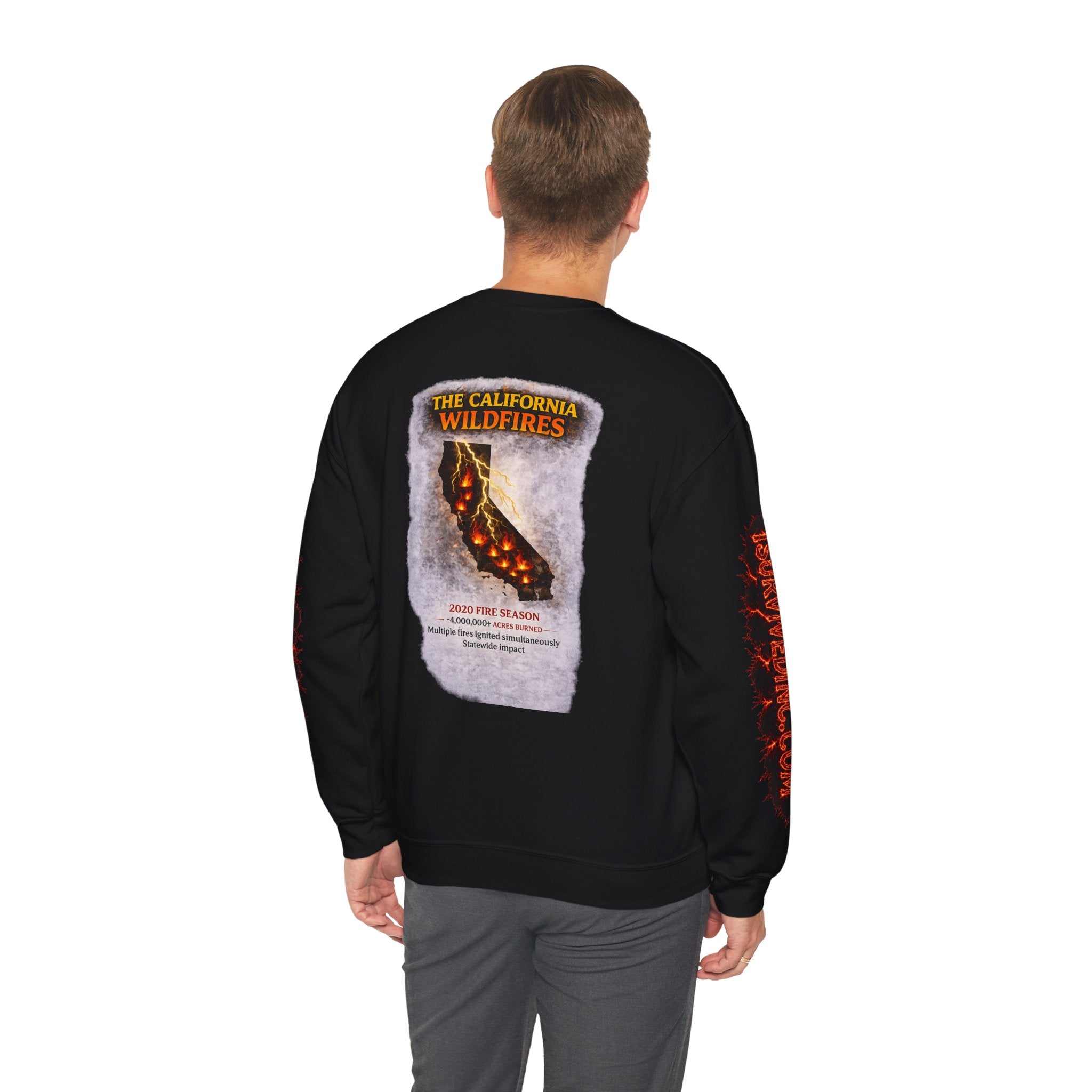 I Survived 2020 — S2:E3 "The California Wildfires" | Wildfire Edition Memorial Unisex Heavy Blend™ Crewneck Sweatshirt