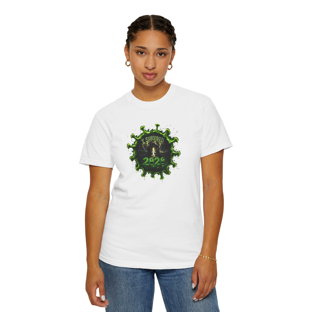 I Survived 2020 — PANDEMIC S1:E4: Director's Cut "Mask Madness" Unisex Garment-Dyed T-shirt