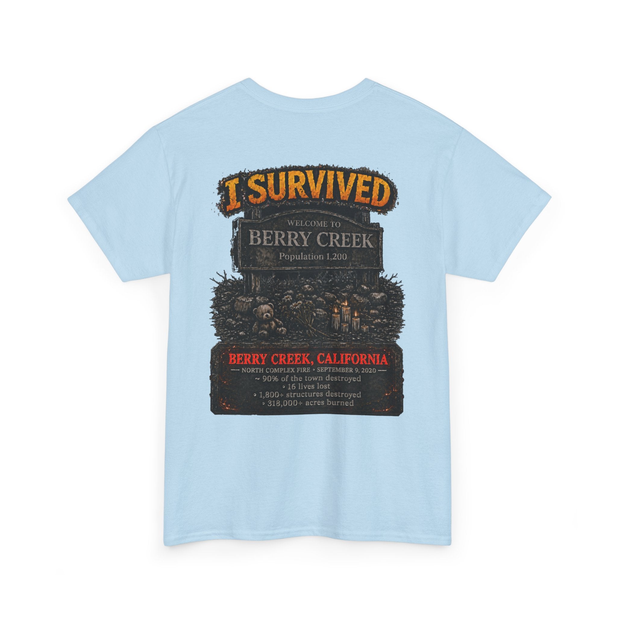 I Survived 2020 — Director's Cut S2:E1 "Berry Creek" | Wildfire Edition Memorial Unisex Heavy Cotton Tee