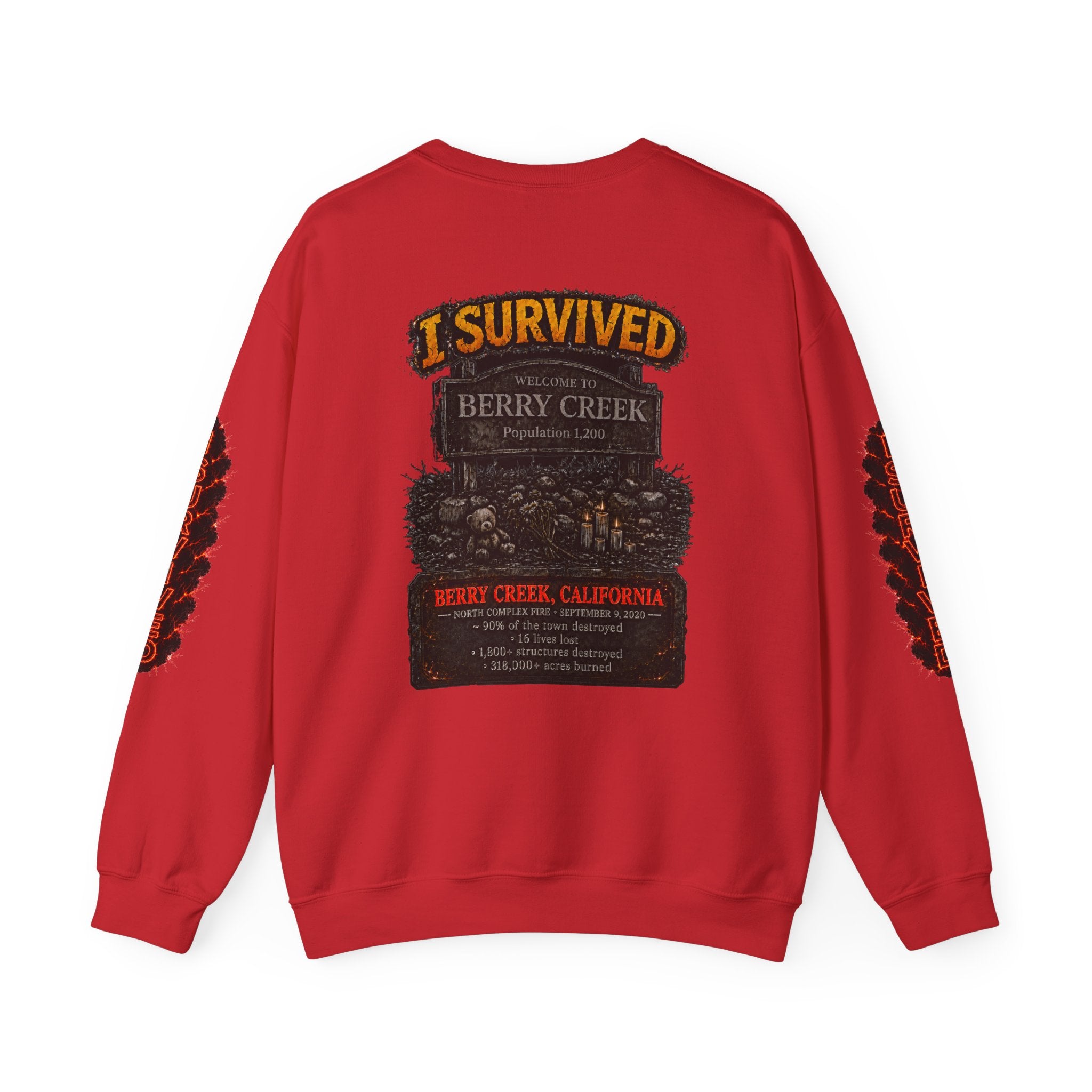 I Survived 2020 — Director's Cut S2:E1 "Berry Creek" | Wildfire Edition Memorial Unisex Heavy Blend™ Crewneck Sweatshirt