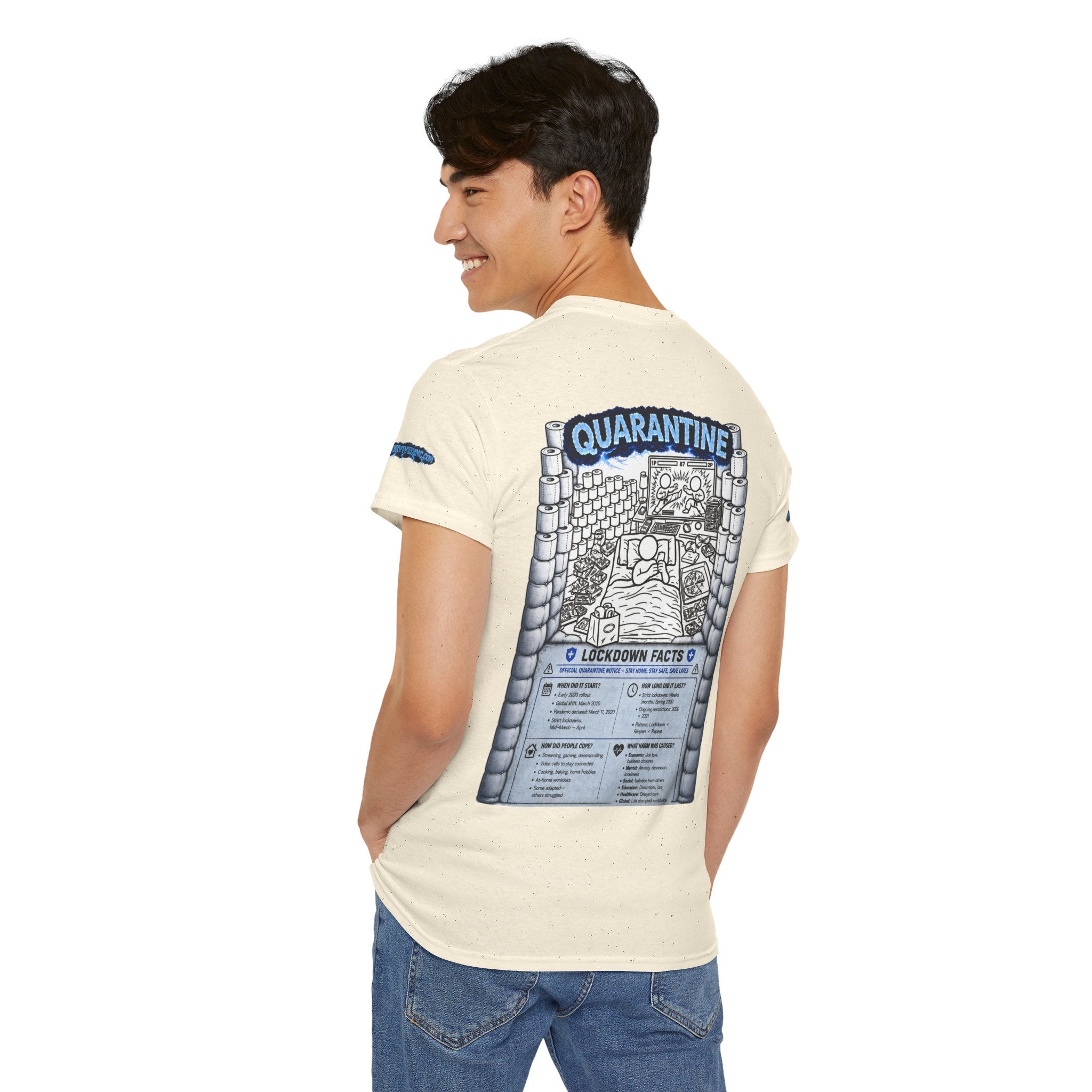 I Survived 2020 — LOCKDOWN S3:E1: Director's Cut Special Edition "Quarantine" Unisex Heavy Cotton Tee