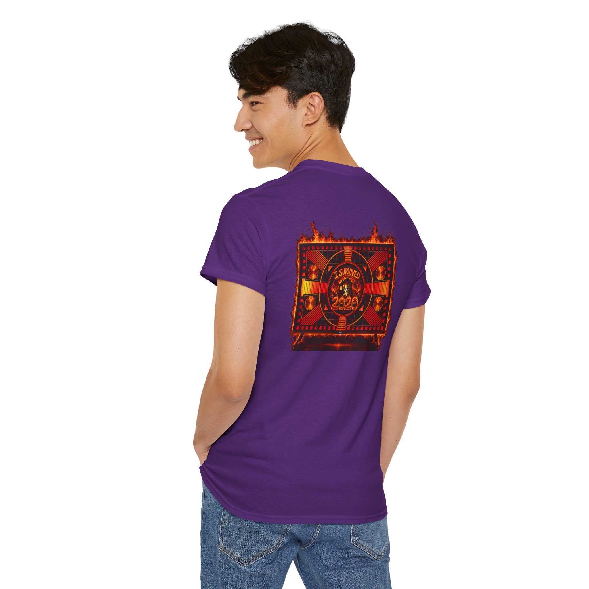 I Survived 2020 — "Please Stand By" Test Pattern Tee Wildfire Signal Edition Summer Premiere Unisex Heavy Cotton Tee