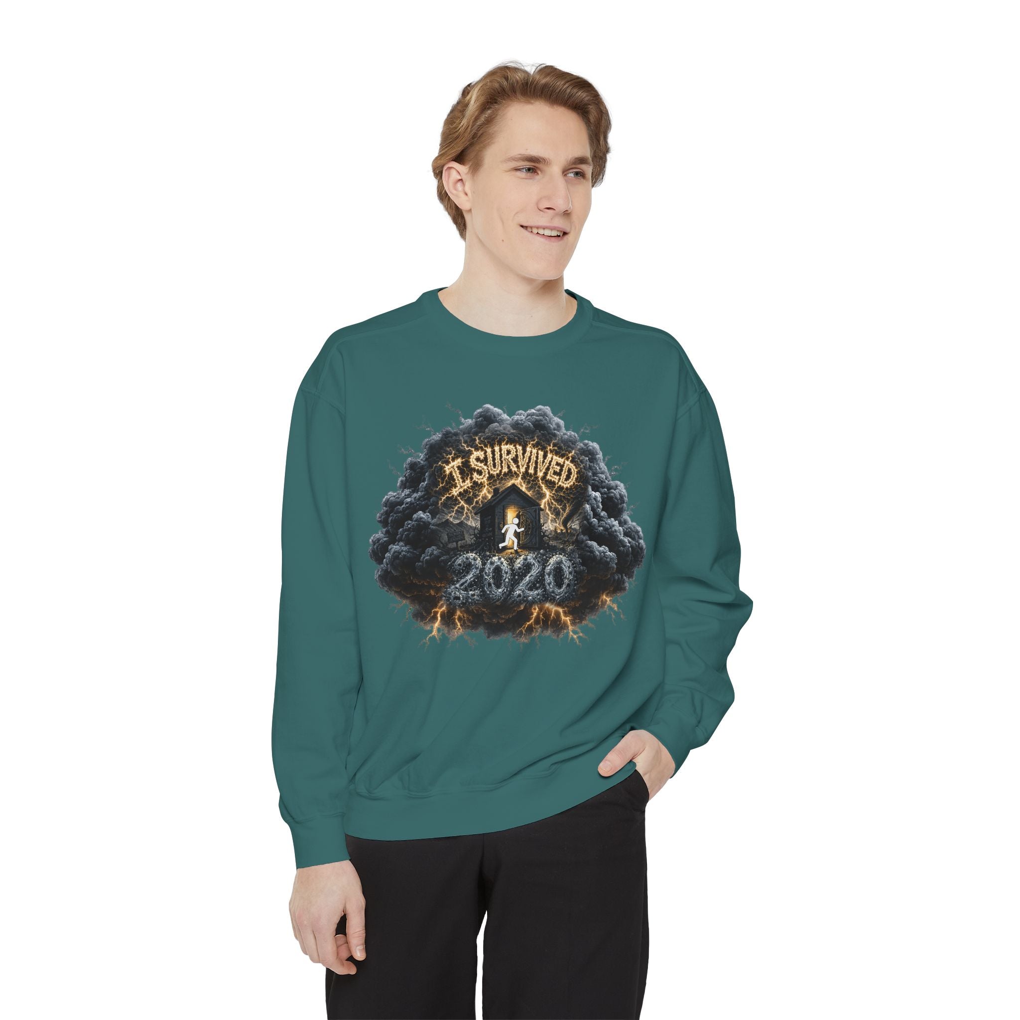 I Survived 2020 — Director's Cut Original Design Teaser Sweatshirt | Season 1 Premiere Drop Unisex Garment-Dyed Sweatshirt