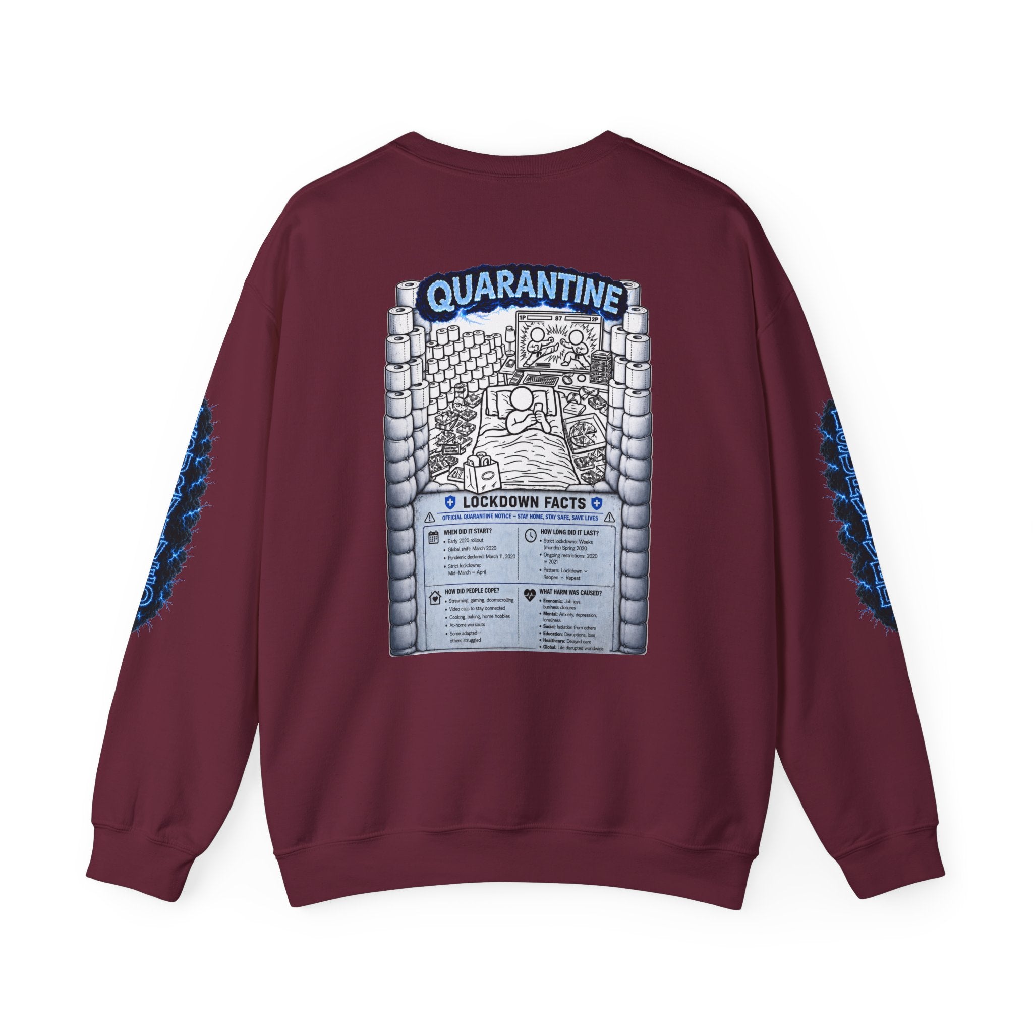 I Survived 2020 —  LOCKDOWN S3:E1: Director's Cut Special Edition "Quarantine" Unisex Heavy Blend™ Crewneck Sweatshirt