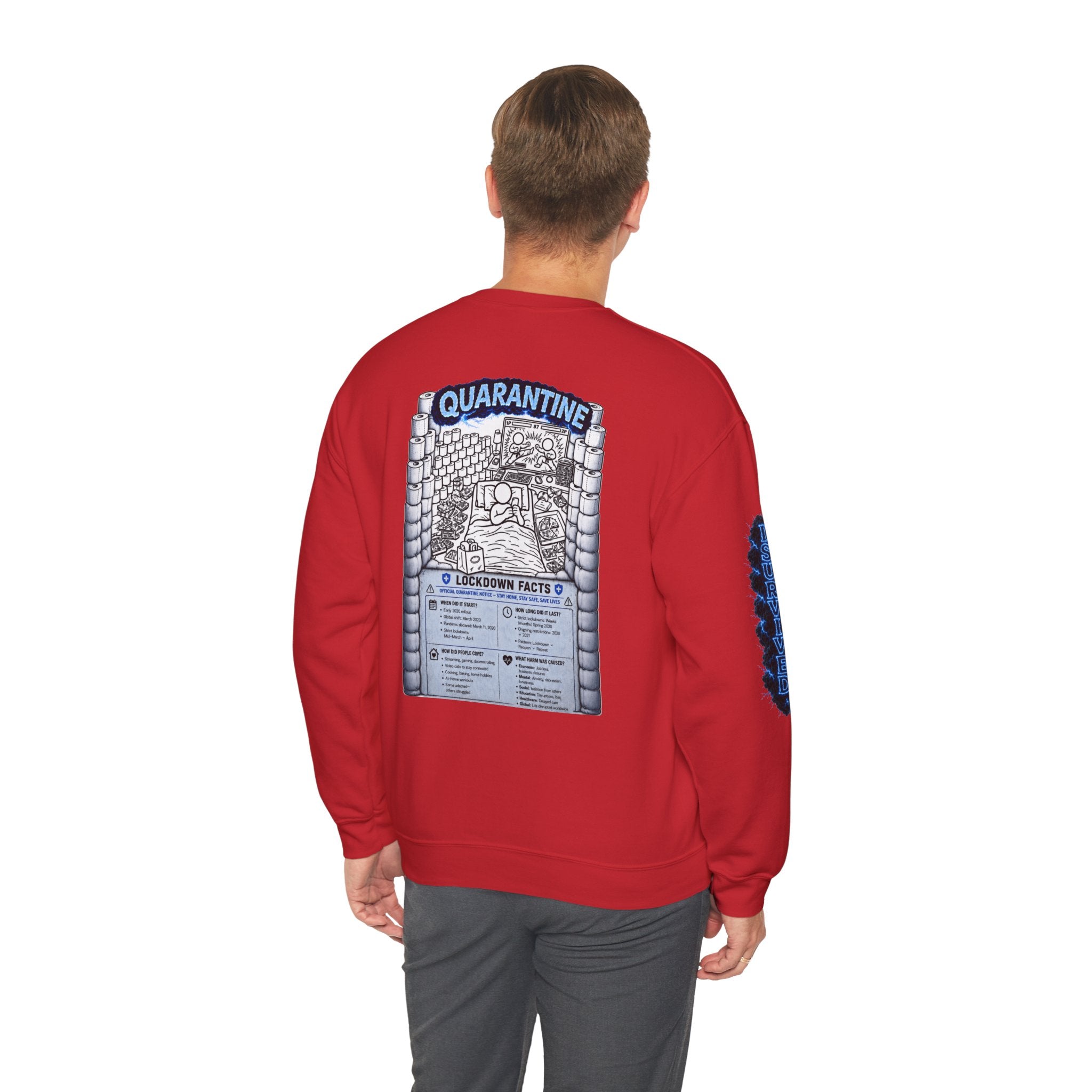 I Survived 2020 —  LOCKDOWN S3:E1: Director's Cut Special Edition "Quarantine" Unisex Heavy Blend™ Crewneck Sweatshirt