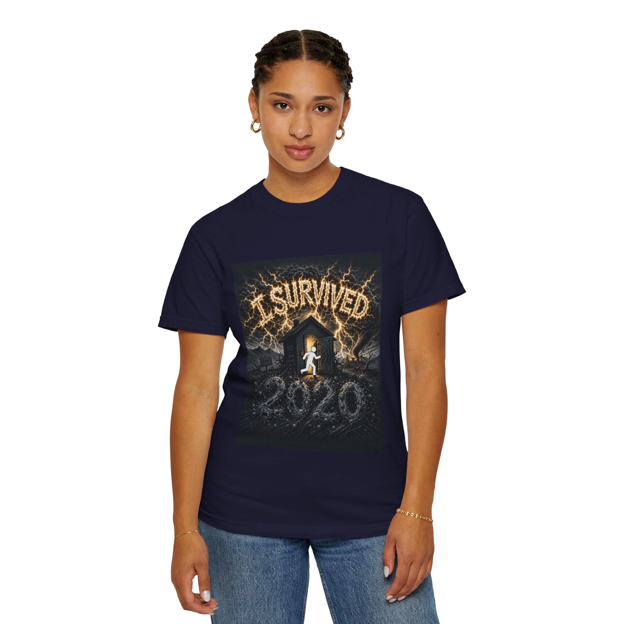 I Survived 2020 — Original Design Teaser Tee | Season 1 Premiere Drop Unisex Garment-Dyed T-shirt