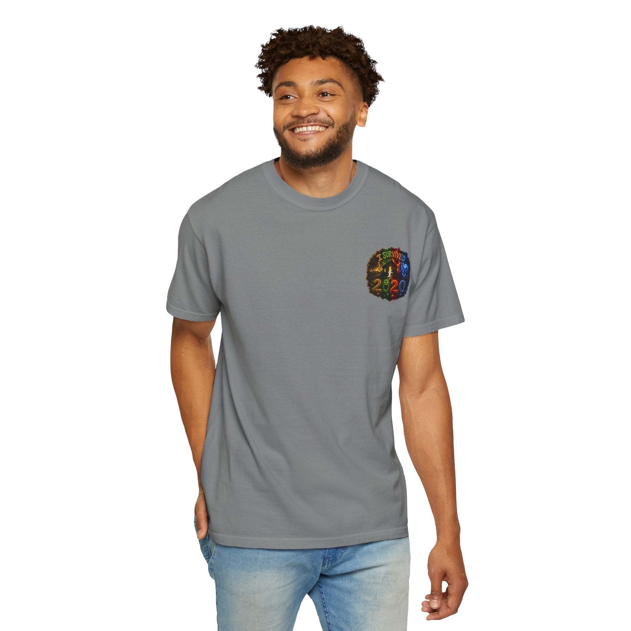 I Survived 2020 — "No Signal" Test Pattern Tee Alien Broadcast Finale Summer Premiere Unisex Garment-Dyed T-shirt