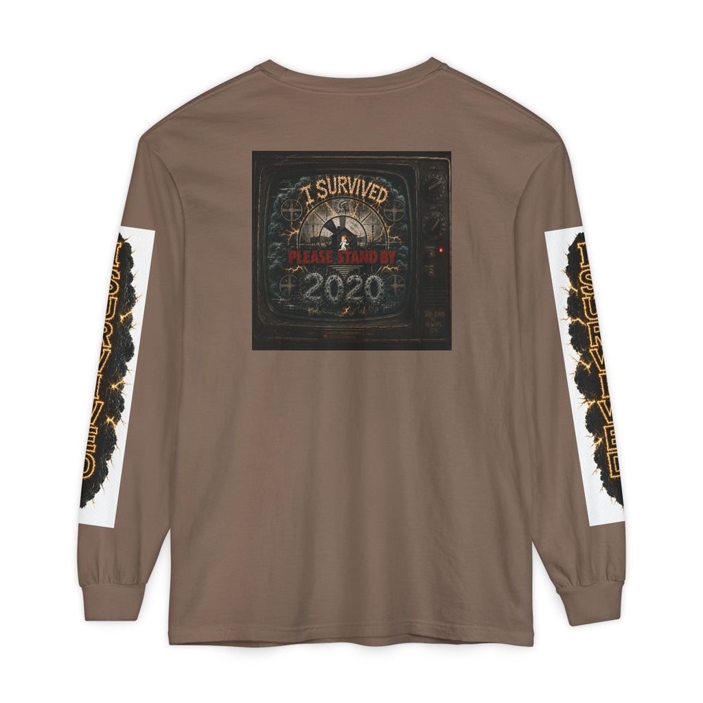 I Survived 2020 — "Please Stand By" Test Pattern Tee Special Edition Summer Premier Unisex Garment-Dyed Long Sleeve T-Shirt