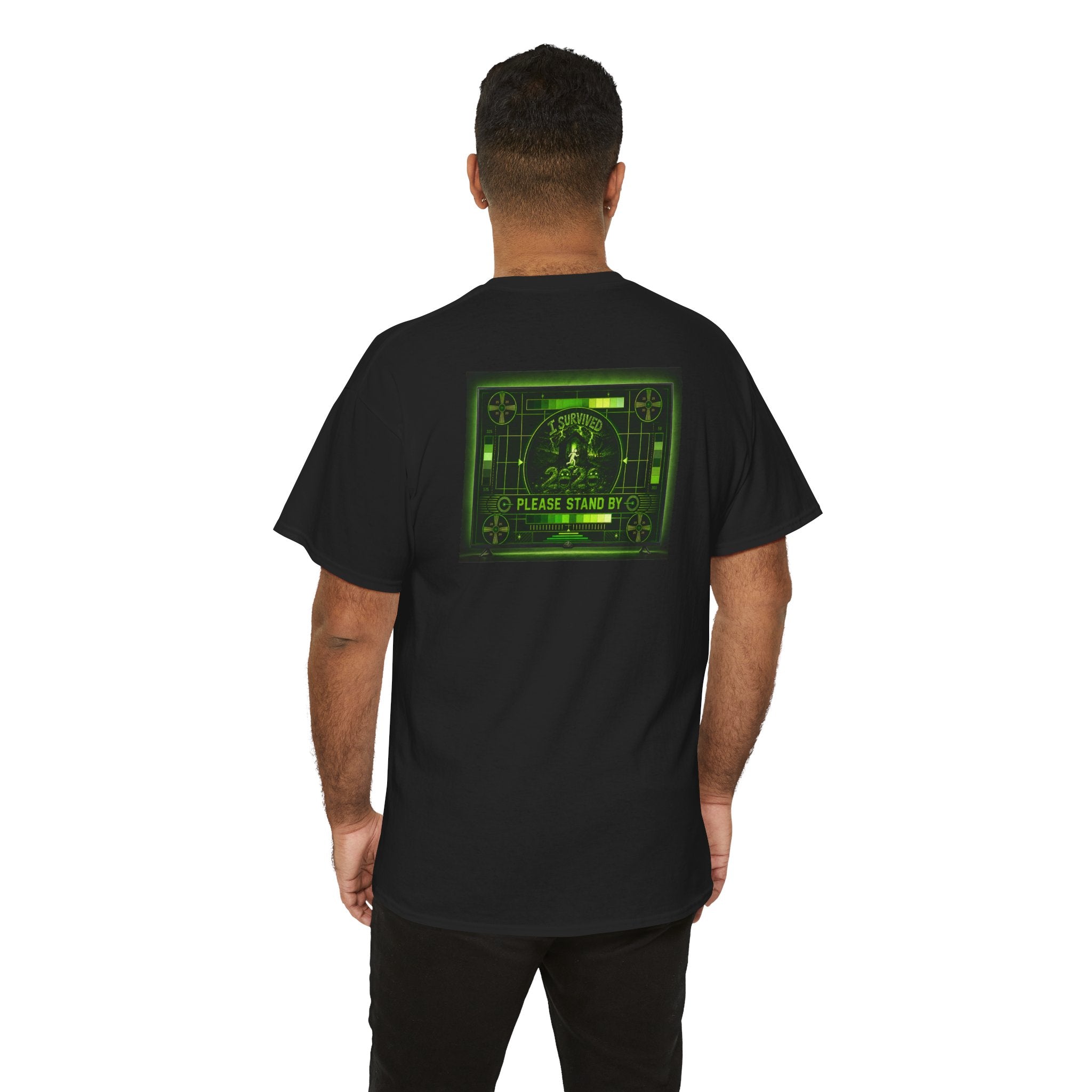 I Survived 2020 — "Please Stand By" Test Pattern Toxic Signal Tee Summer Premiere Unisex Heavy Cotton Tee