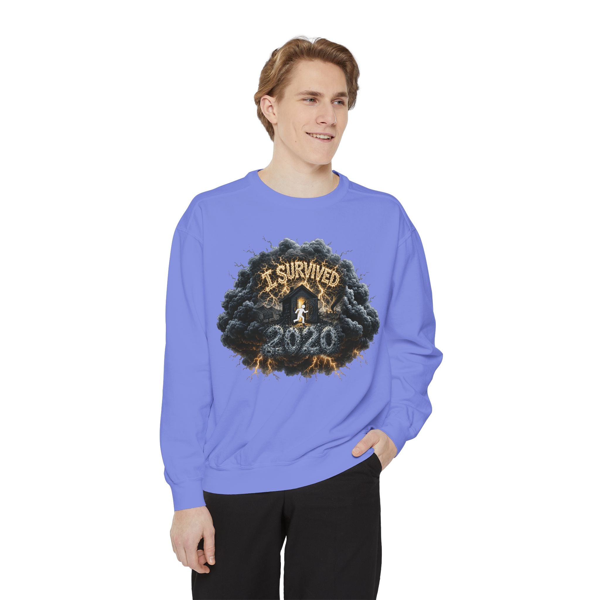 I Survived 2020 — Director's Cut Original Design Teaser Sweatshirt | Season 1 Premiere Drop Unisex Garment-Dyed Sweatshirt