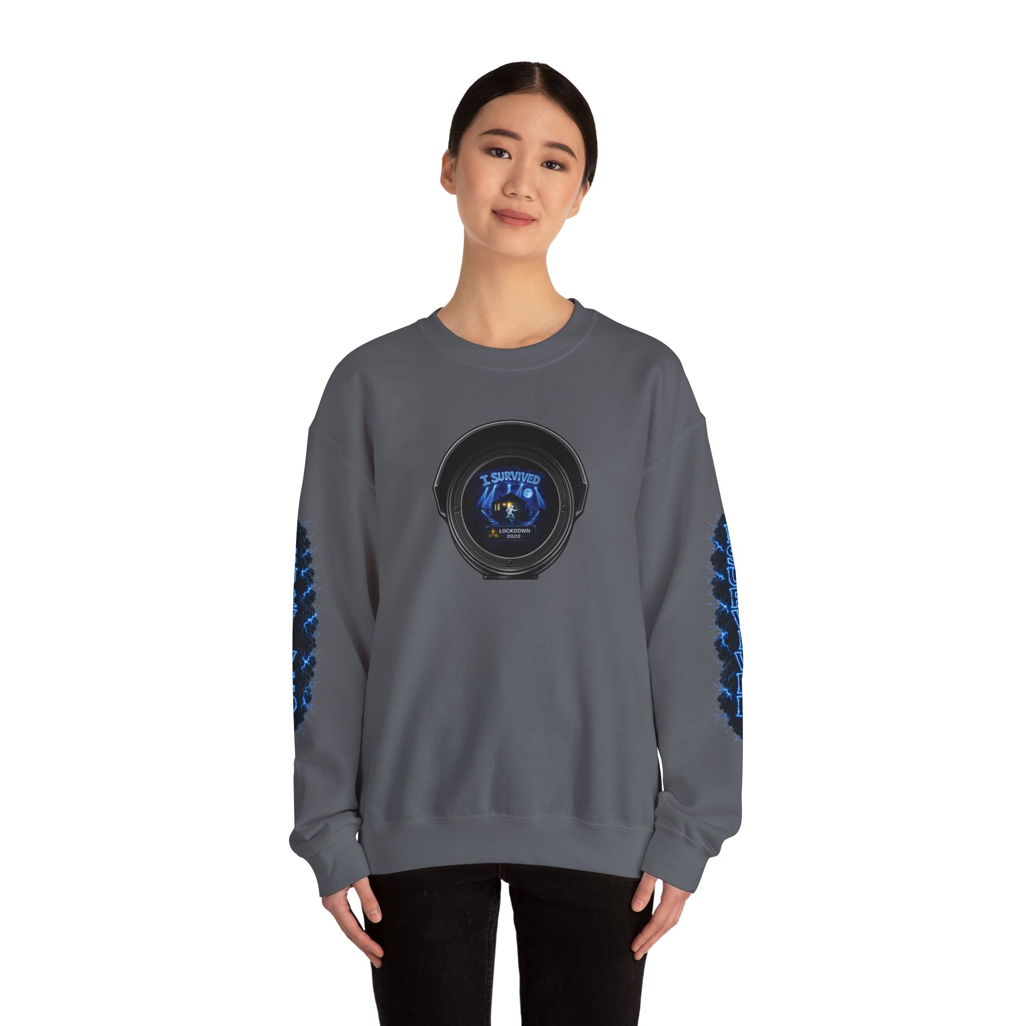 I Survived 2020 — LOCKDOWN S3:E4: Director's Cut "Working From Home" Unisex Heavy Blend™ Crewneck Sweatshirt