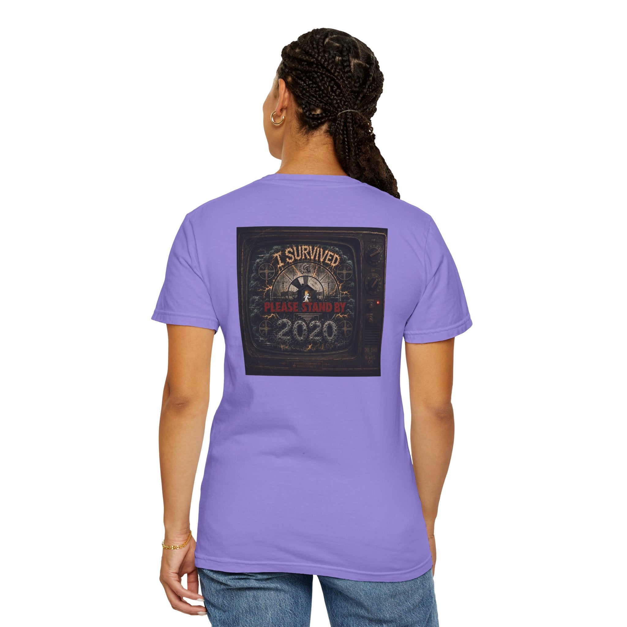 I Survived 2020 — "Please Stand By" Test Pattern Tee Summer Premier Unisex Garment-Dyed T-shirt