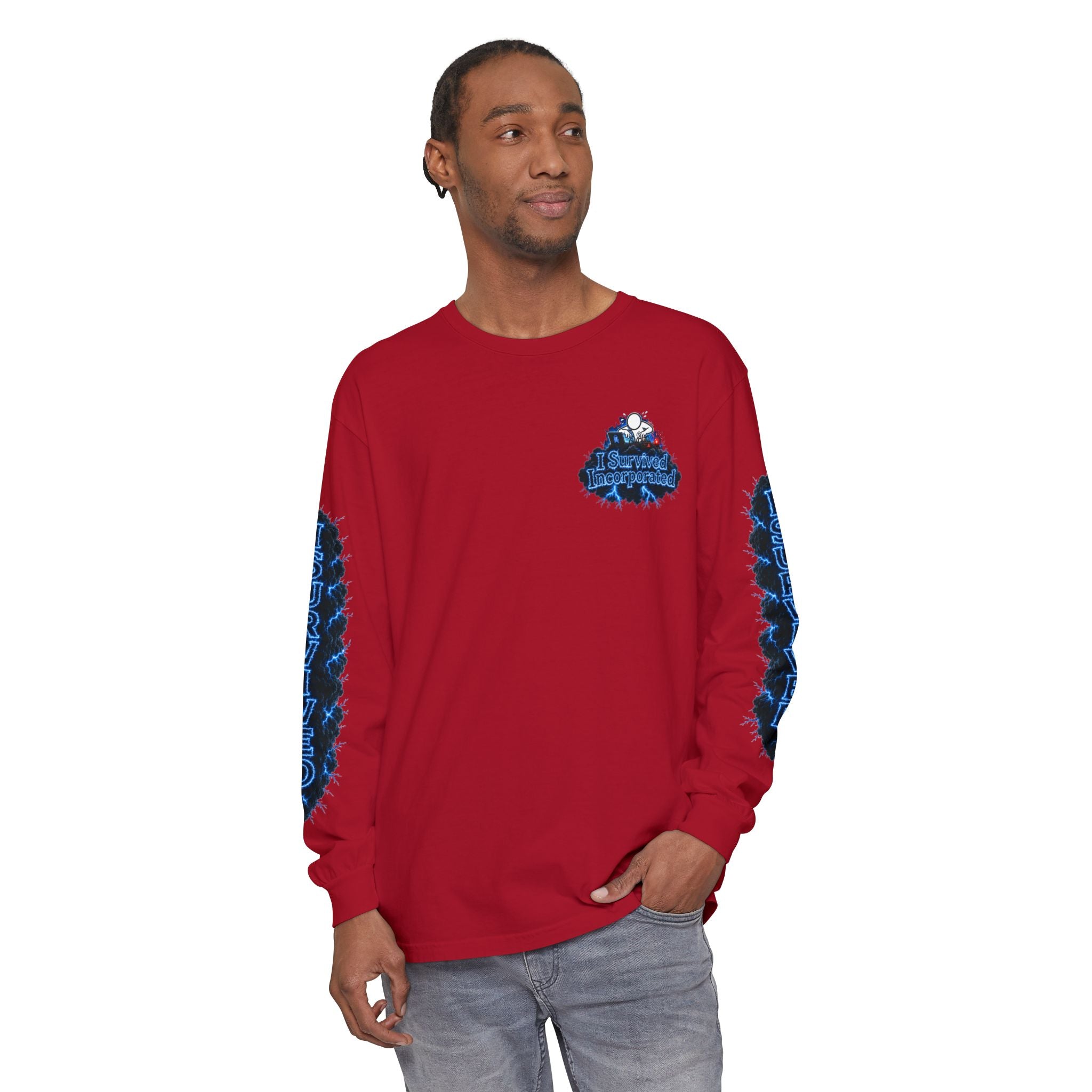 I Survived 2020 — "Please Stand By" Test Pattern Tee Lockdown Special Edition Summer Exclusive Unisex Garment-Dyed Long Sleeve T-Shirt