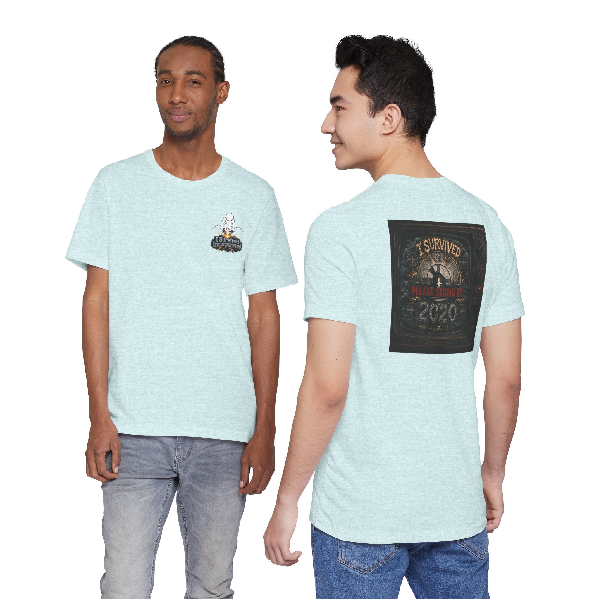 I Survived 2020 — "Please Stand By" Test Pattern Tee Summer Premier Unisex Jersey Short Sleeve Tee