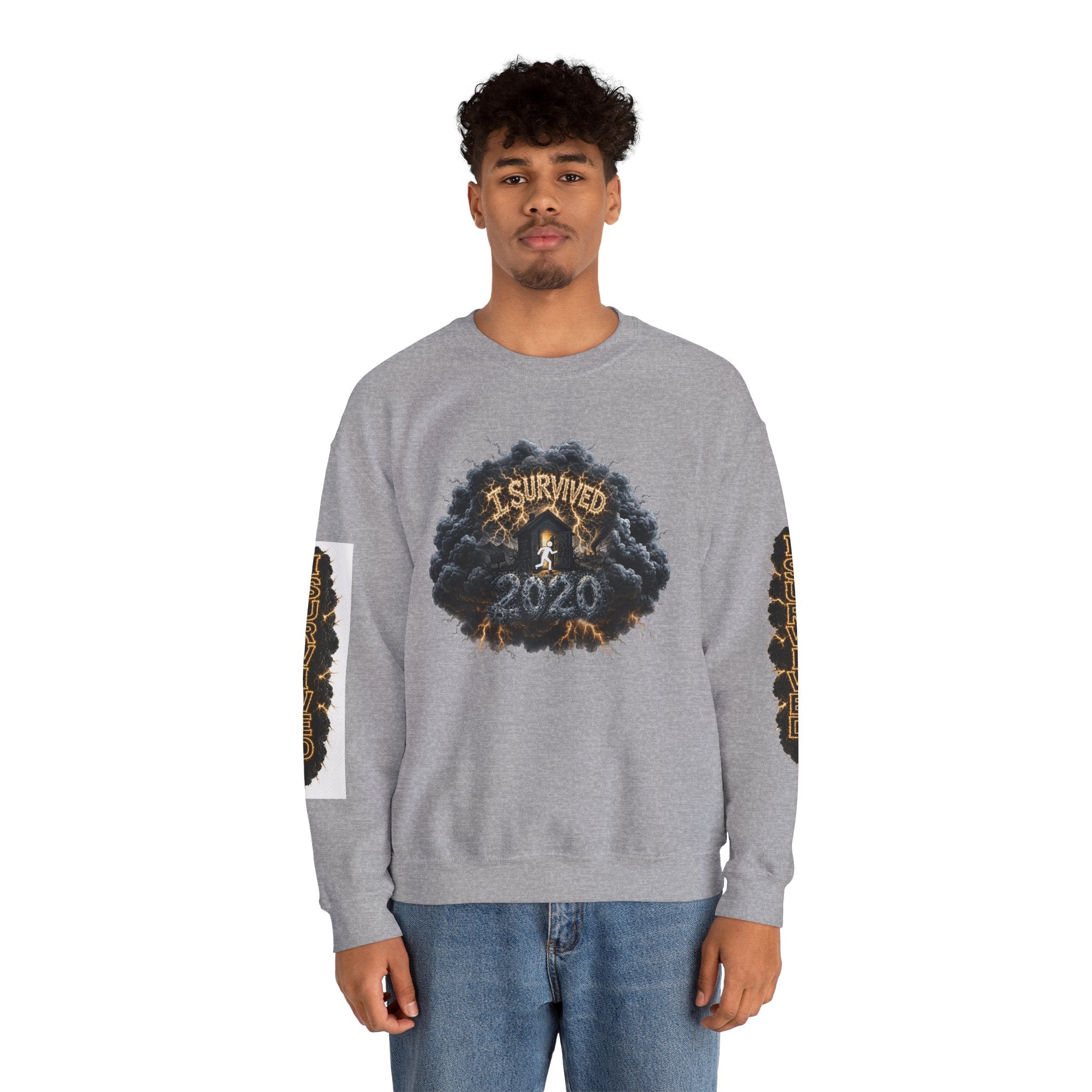 I Survived 2020 — Director's Cut Original Design Teaser Tee | Season 1 Premiere Drop Unisex Heavy Blend™ Crewneck Sweatshirt