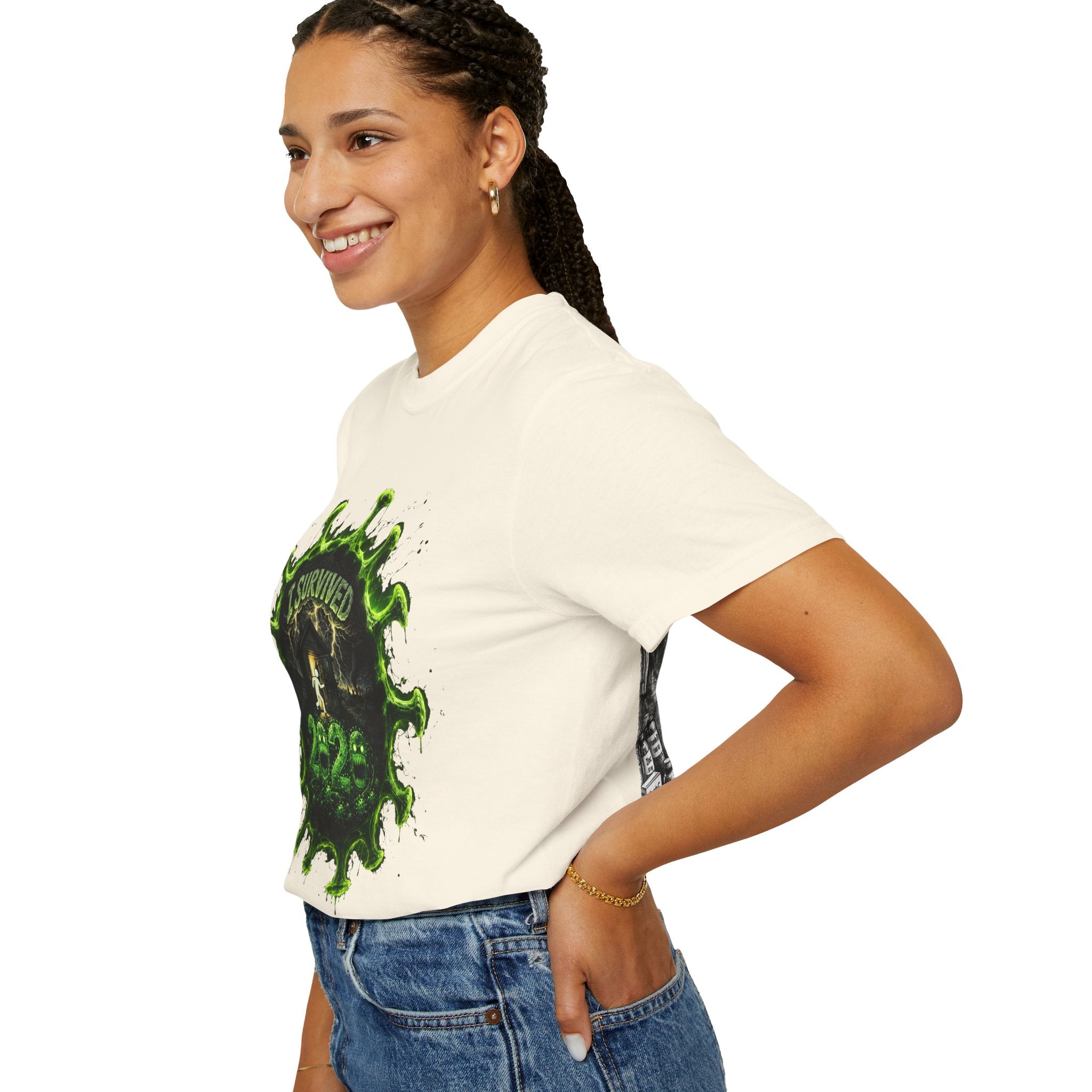 I Survived 2020 — Director's Cut S1:E1 "COVID-19: The Coronavirus" | Pandemic Edition Unisex Garment-Dyed T-shirt