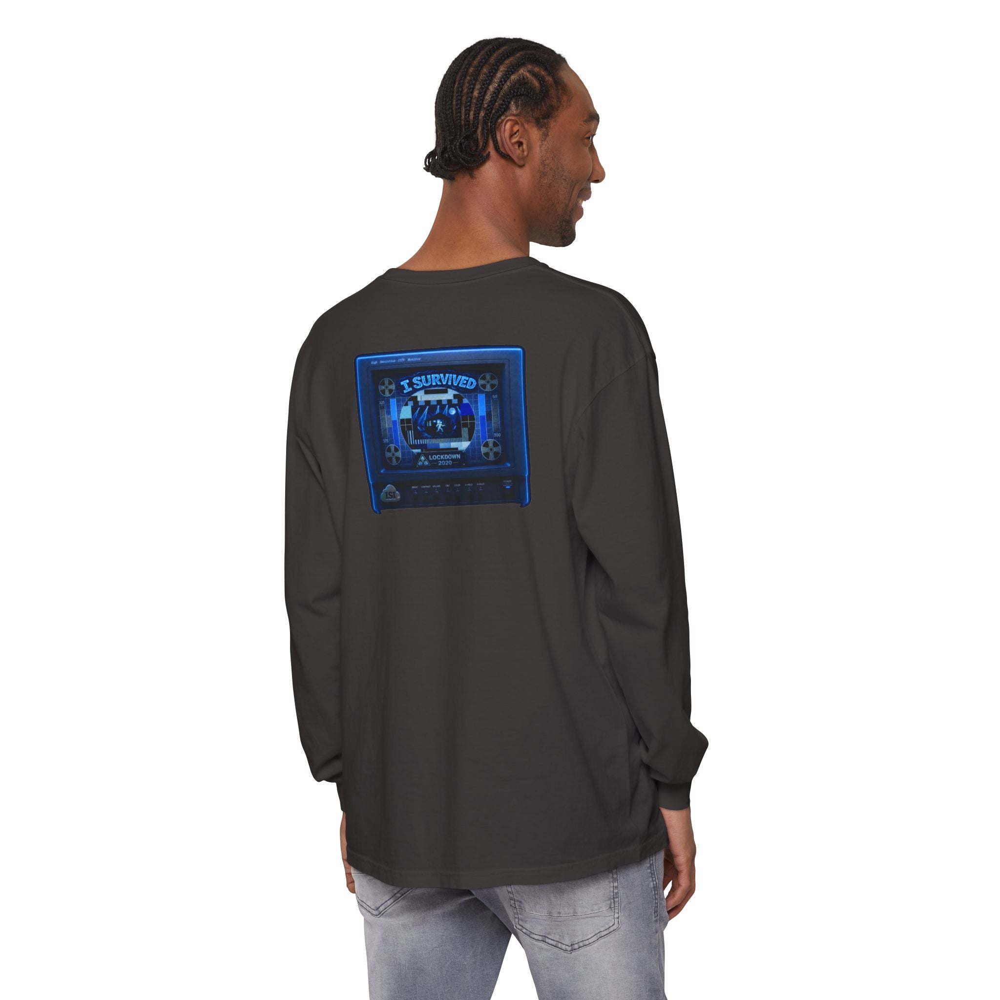 I Survived 2020 — "Please Stand By" Test Pattern Tee Lockdown Edition Summer Exclusive Unisex Garment-Dyed Long Sleeve T-Shirt