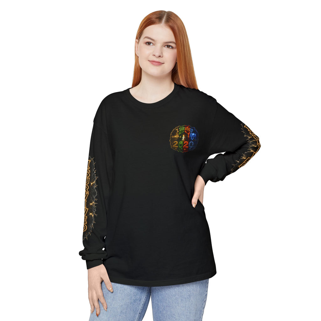 I Survived 2020 — "No Signal" Test Pattern Tee Special Edition Alien Broadcast Finale Summer Premiere Unisex Garment-Dyed Long Sleeve T-Shirt