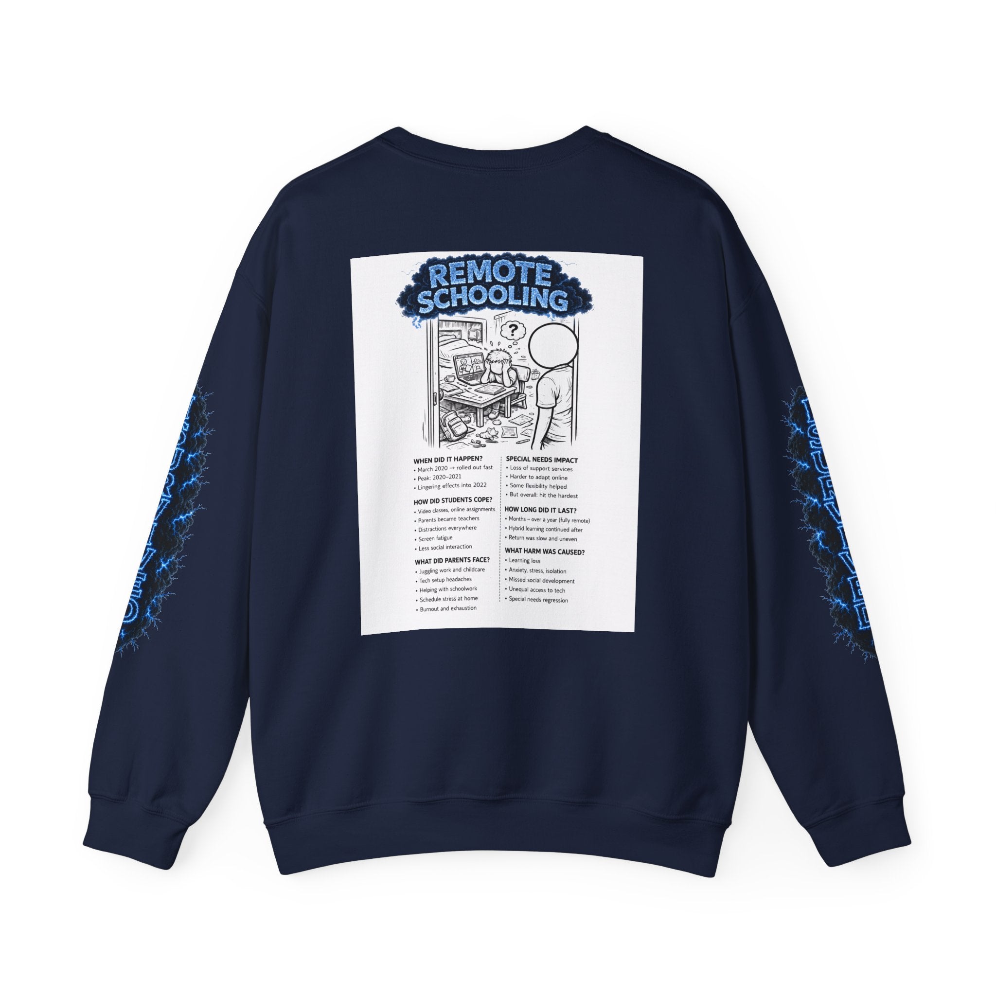 I Survived 2020 — Director's Cut S3:E3 "Remote Schooling" | Lockdown Edition Documentary Unisex Heavy Blend™ Crewneck Sweatshirt