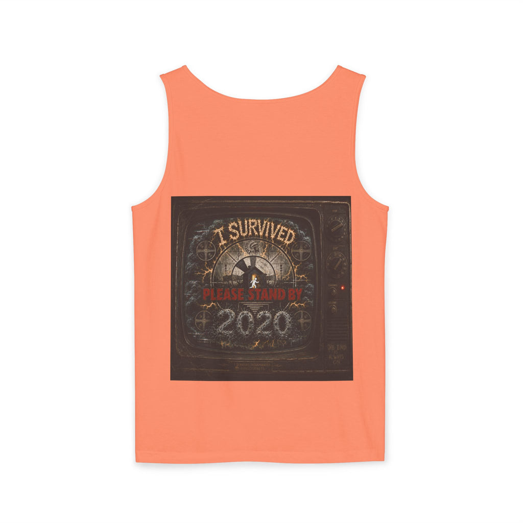 I Survived 2020 — "Please Stand By" Test Pattern Tee Summer Premier  Unisex Garment-Dyed Tank Top