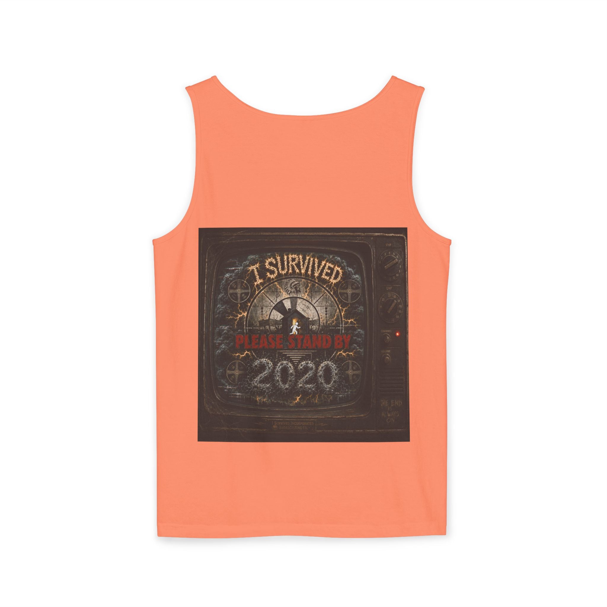 I Survived 2020 — "Please Stand By" Test Pattern Tee Summer Premier  Unisex Garment-Dyed Tank Top
