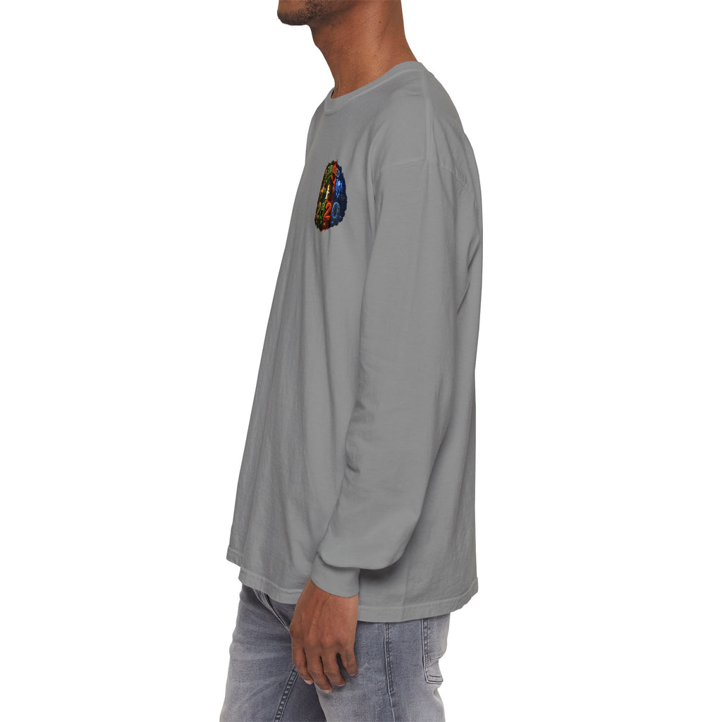 I Survived 2020 — "No Signal" Test Pattern Tee Alien Broadcast Finale Summer Premiere Garment-Dyed Long Sleeve T-Shirt