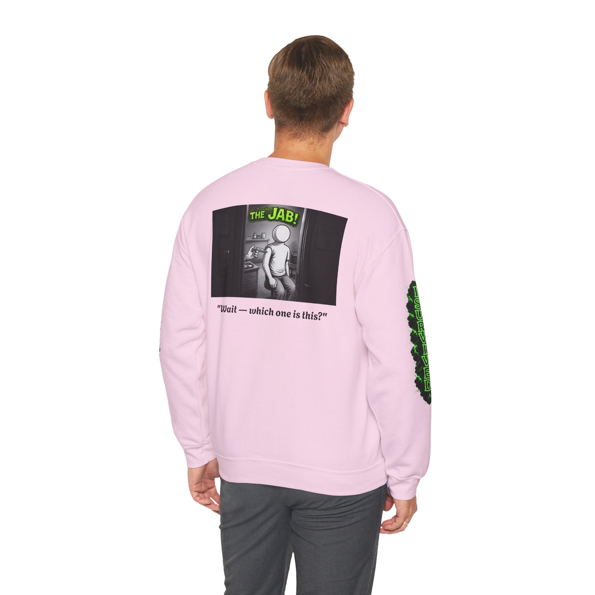 I Survived 2020 — Director's Cut S1:E3 "The Jab!" | Pandemic Edition Unisex Heavy Blend™ Crewneck Sweatshirt
